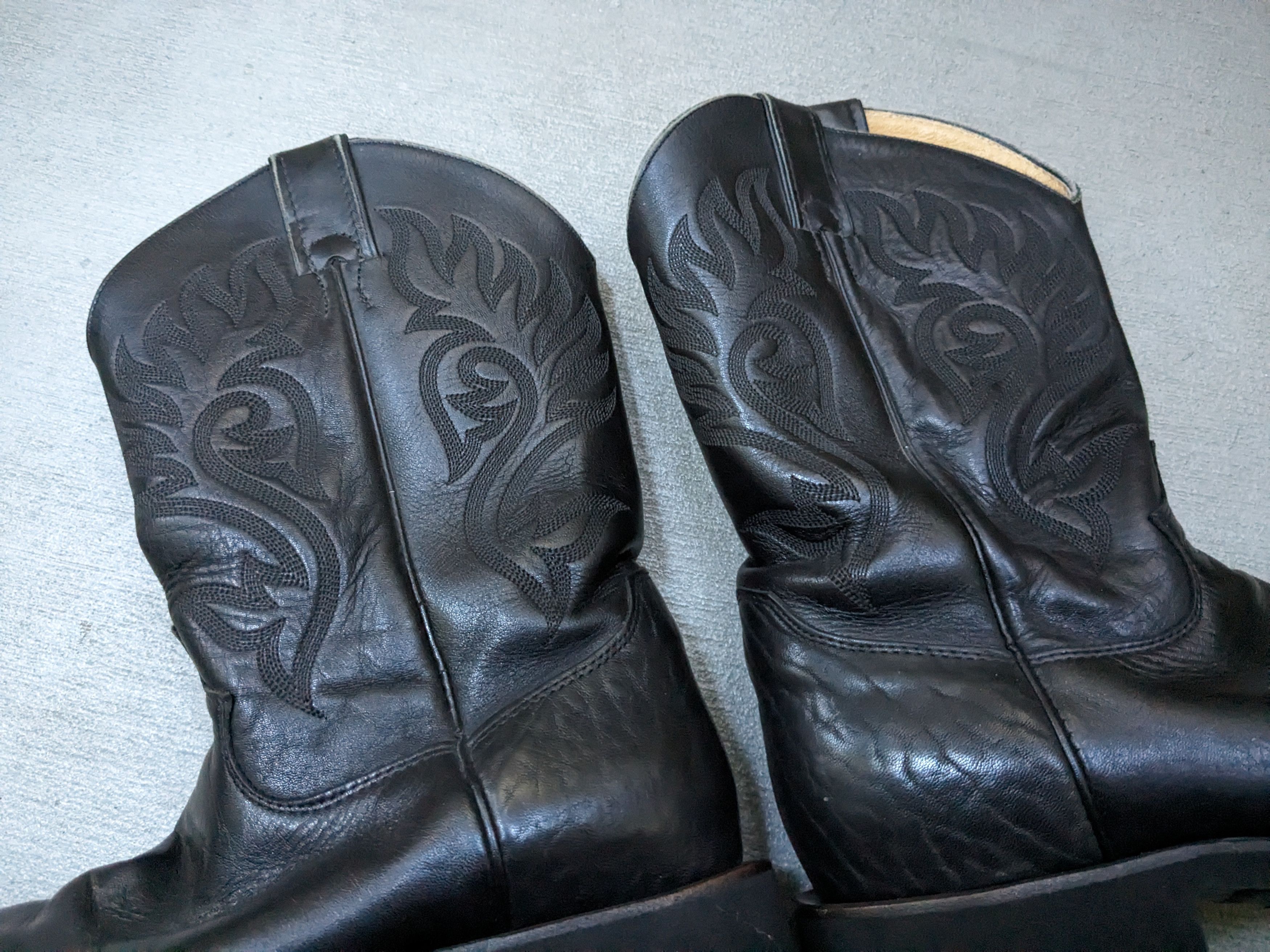 Genuine Leather Justin Cowboy Boots Black 8.5 Leather Botas USA Western Size US 8.5 / EU 41-42 - 9 Thumbnail