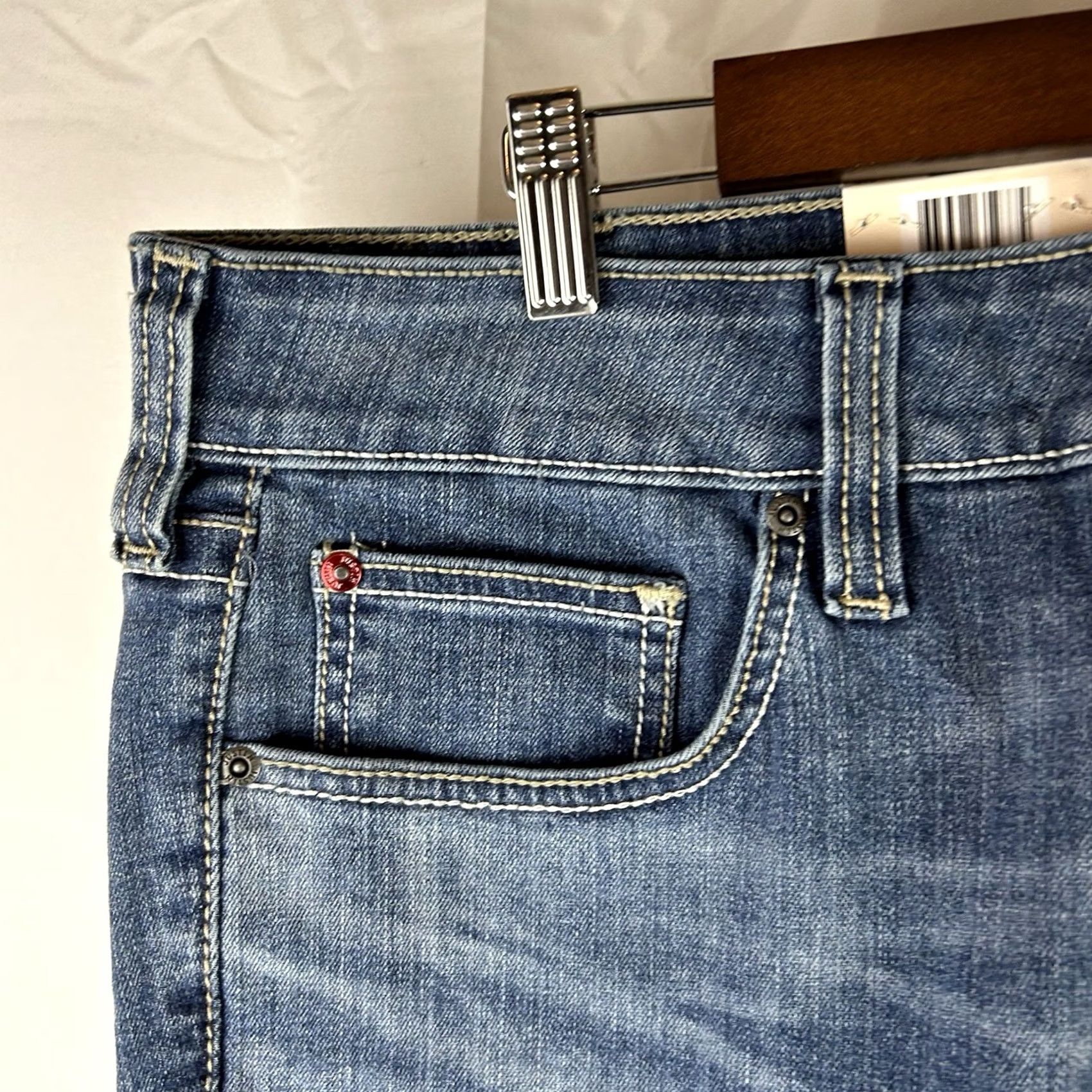 Justin Boots Justin Jeans A2 High Rise Bootcut Denim Stretch Womens Size 33R 38x34 Blue City Western Cowgirl Ranch Boots Mens Womens Girls Size 24" / US 00 / IT 34 - 4 Thumbnail