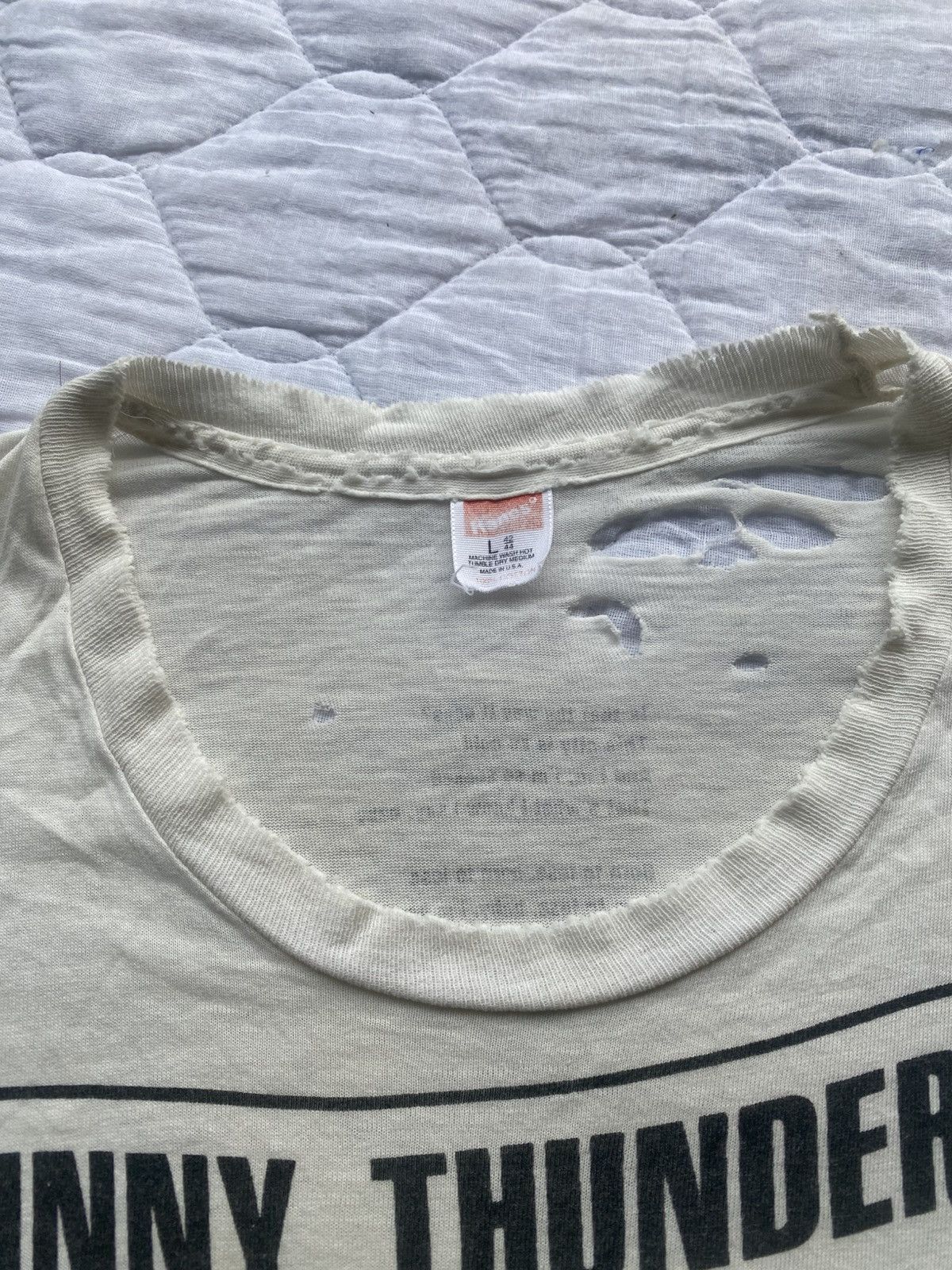 Band Tees Vintage Distrested 90s Johnny Thunders memorial Live Size US L / EU 52-54 / 3 - 4 Thumbnail