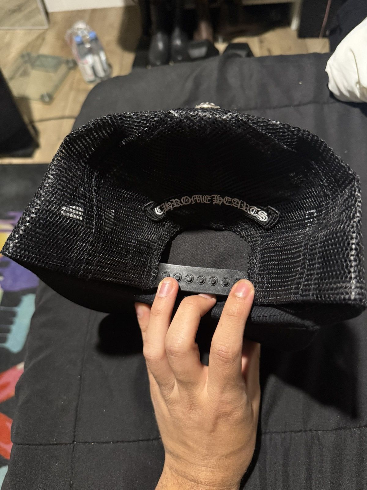 Chrome Hearts Chrome Hearts Black Triple Cross Trucker Hat Size ONE SIZE - 4 Thumbnail