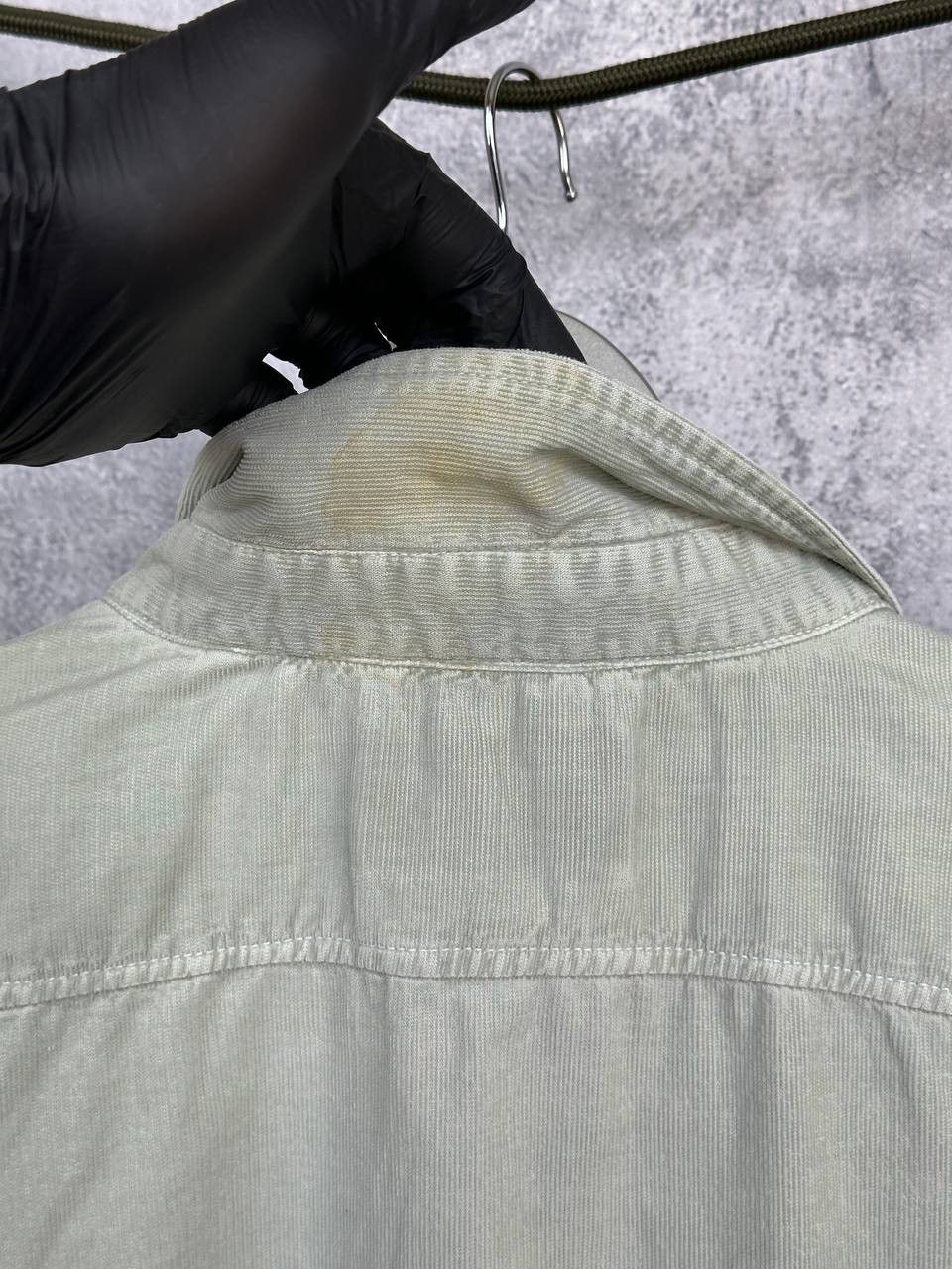 Wax London Wax London Button Shirt Textured Ribbed Sage Green LS Size US XL / EU 56 / 4 - 11 Thumbnail