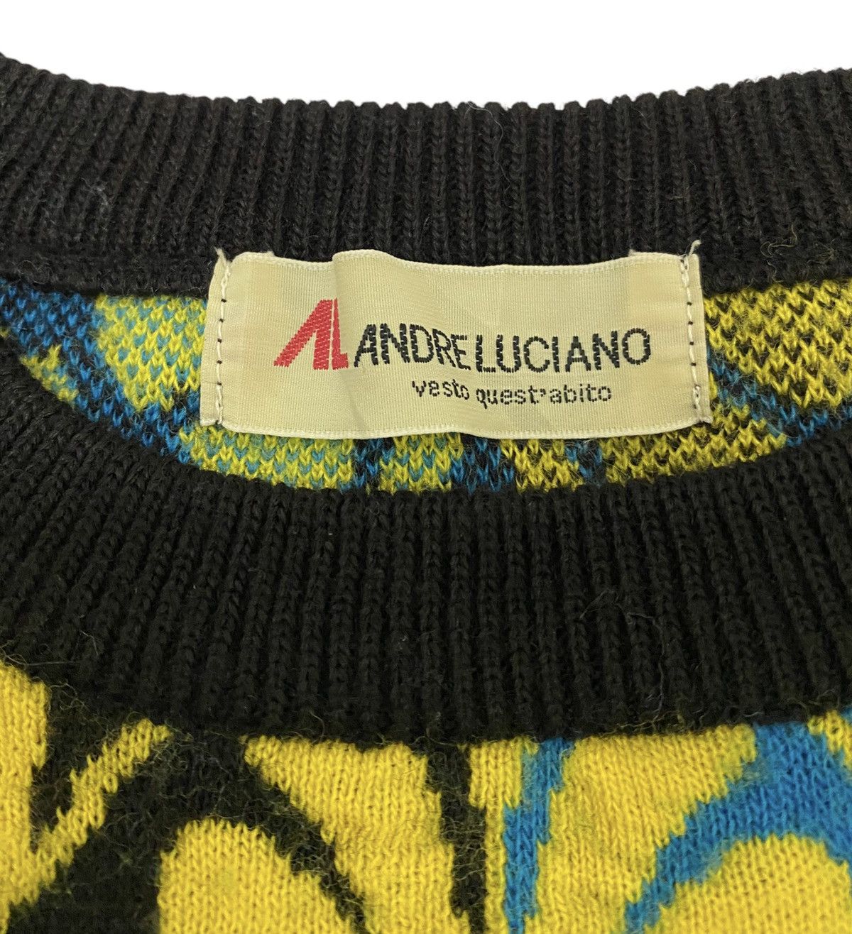 Andreluciano × Aran Isles Knitwear Andre Luciano Crazy Screen Two Tone Coloured Sweater (C3) Size US M / EU 48-50 / 2 - 6 Thumbnail