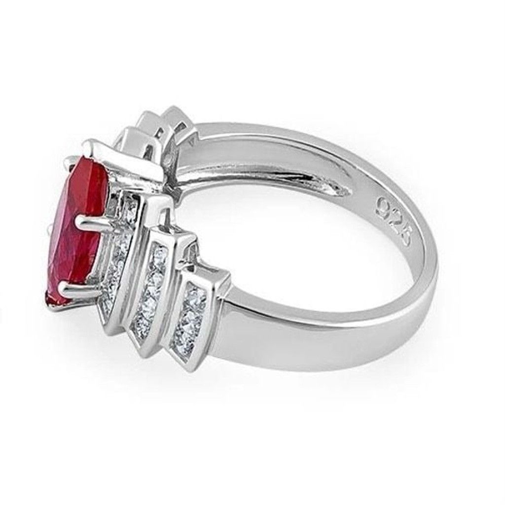 Other Marquise Cut Ruby CZ Sterling Silver Ring Womens Size 11 New Size ONE SIZE - 4 Thumbnail
