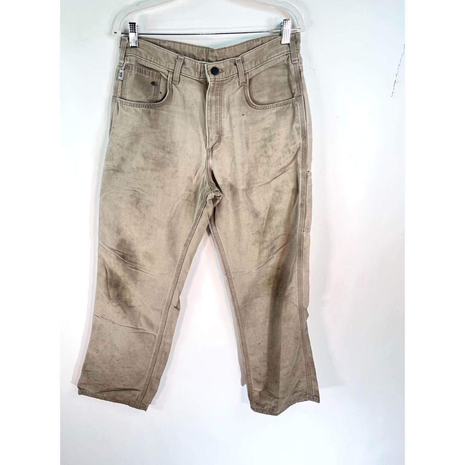 Carhartt Carhartt NFPA Mens Relaxed Jeans Beige 33X30 Pants Distressed Casual Straight Jeans Mens Size US 33 - 2 Thumbnail