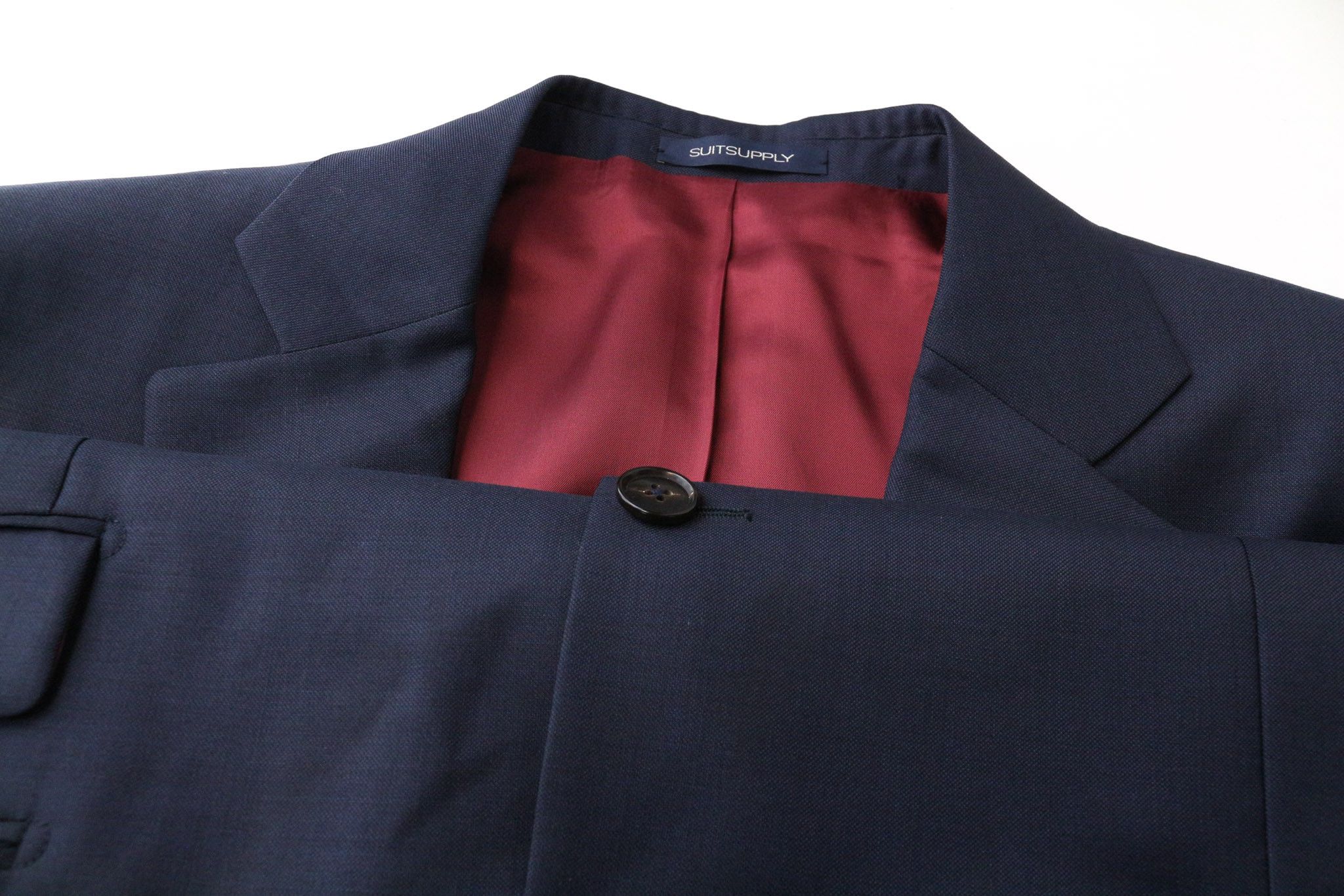 Suitsupply LA SPALLA UK46R Blue Wool 2 Piece Suit 75827 Size 46R - 7 Thumbnail