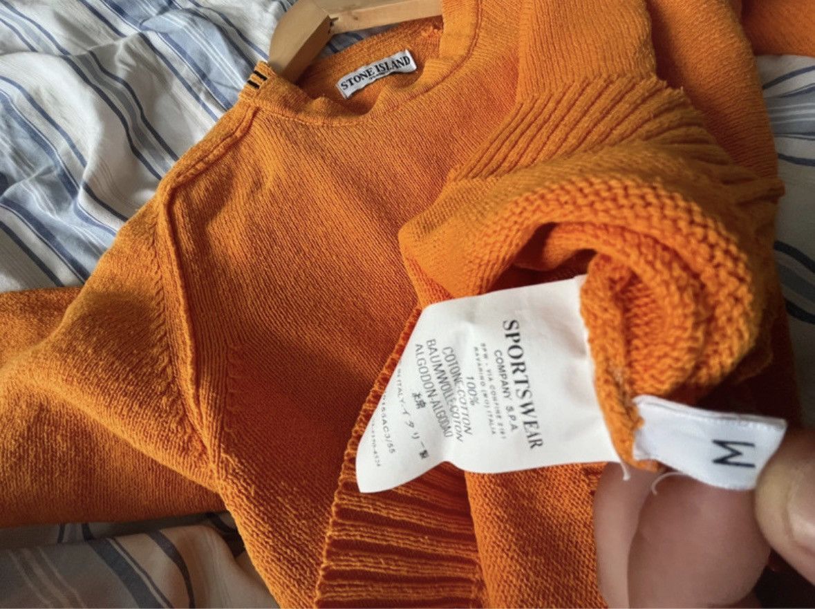 Stone Island Rare 90’s Massimo Osti Patch Orange Cotton Crew Neck Long Sleeve Jumper Pullover Sweater Size US M / EU 48-50 / 2 - 5 Thumbnail