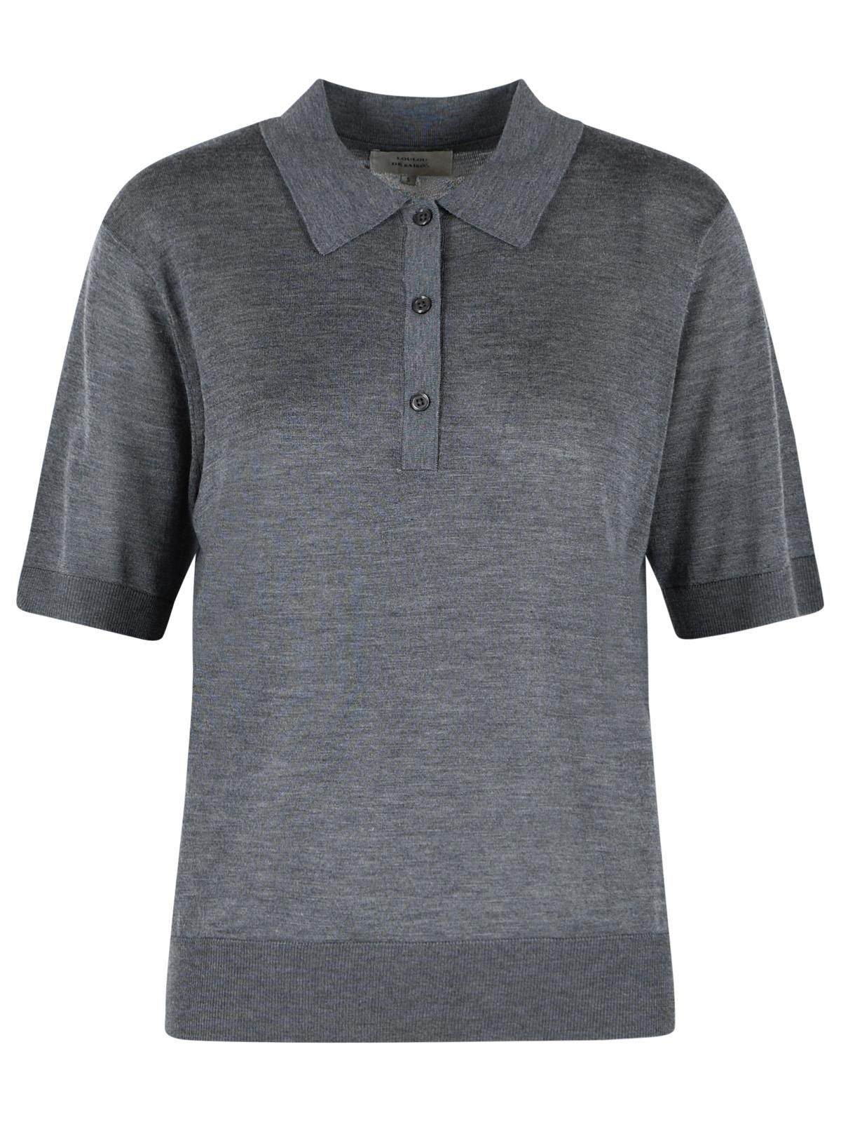 Loulou de Saison LOULOU DE SAISON 'Migo' Grey Cashmere Polo Shirt Size L / US 10 / IT 46 - 1 Thumbnail