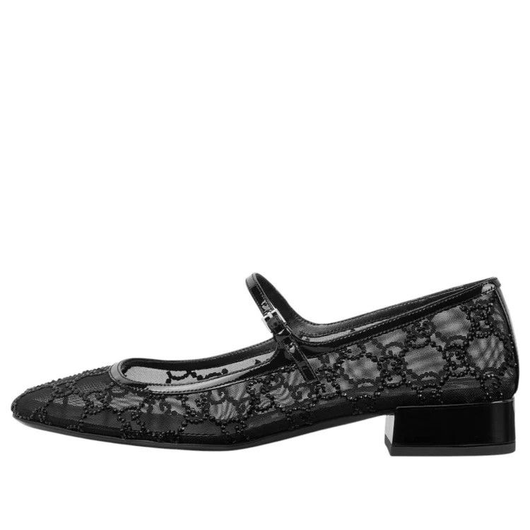 Gucci o1loc1c0426 835809 Women's GG Crystal Ballet Flat in Black Size US 8 / IT 38 - 1 Thumbnail