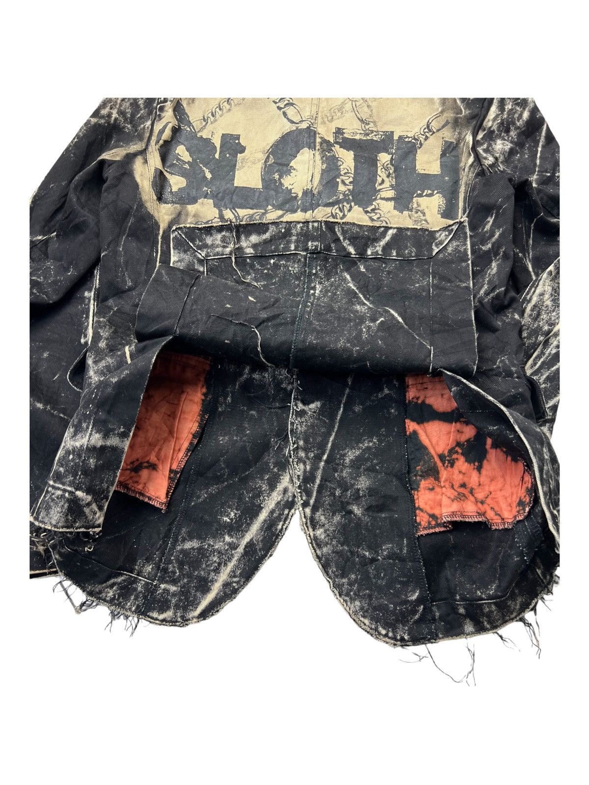 If Six Was Nine H. Anarchyism Goth Painted "SLOTH" Dripping Button Jacket Size US M / EU 48-50 / 2 - 8 Thumbnail
