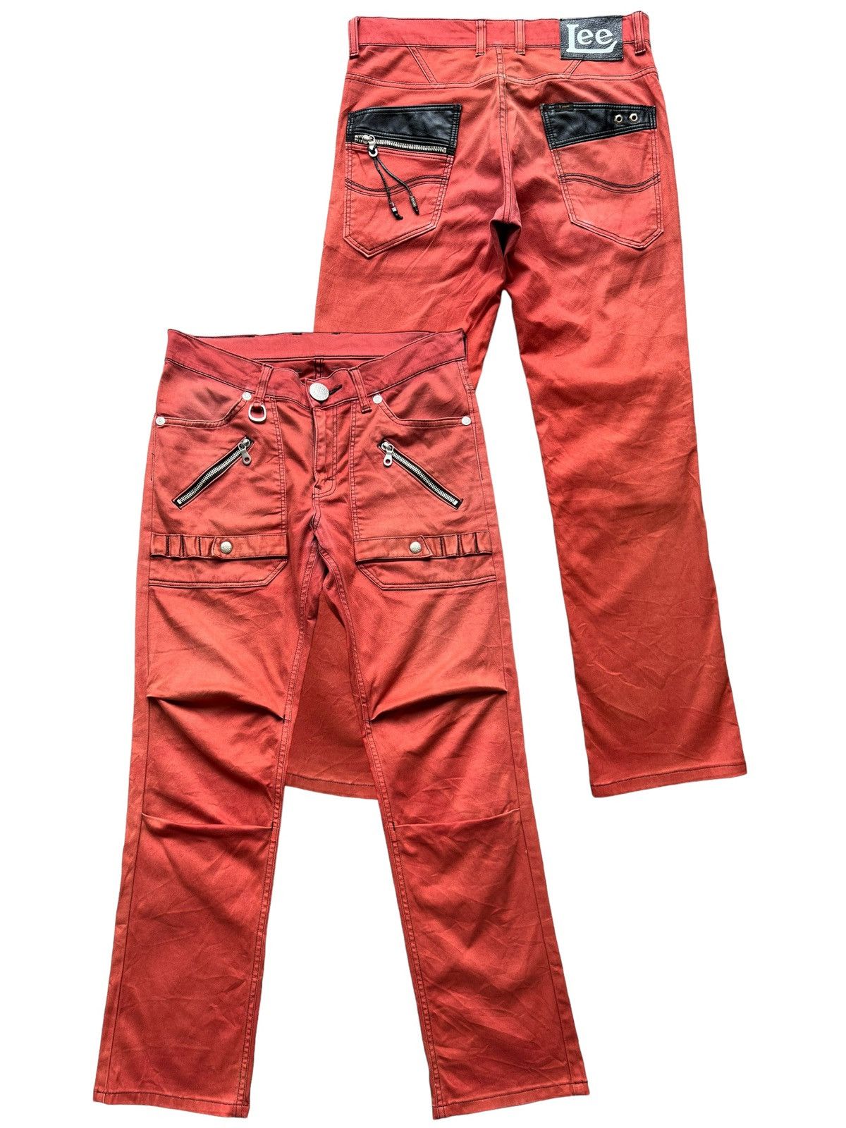 Lee Lee Multipocket Tactical Bondage Red Straight Pants 33x30 Size US 33 - 1 Thumbnail
