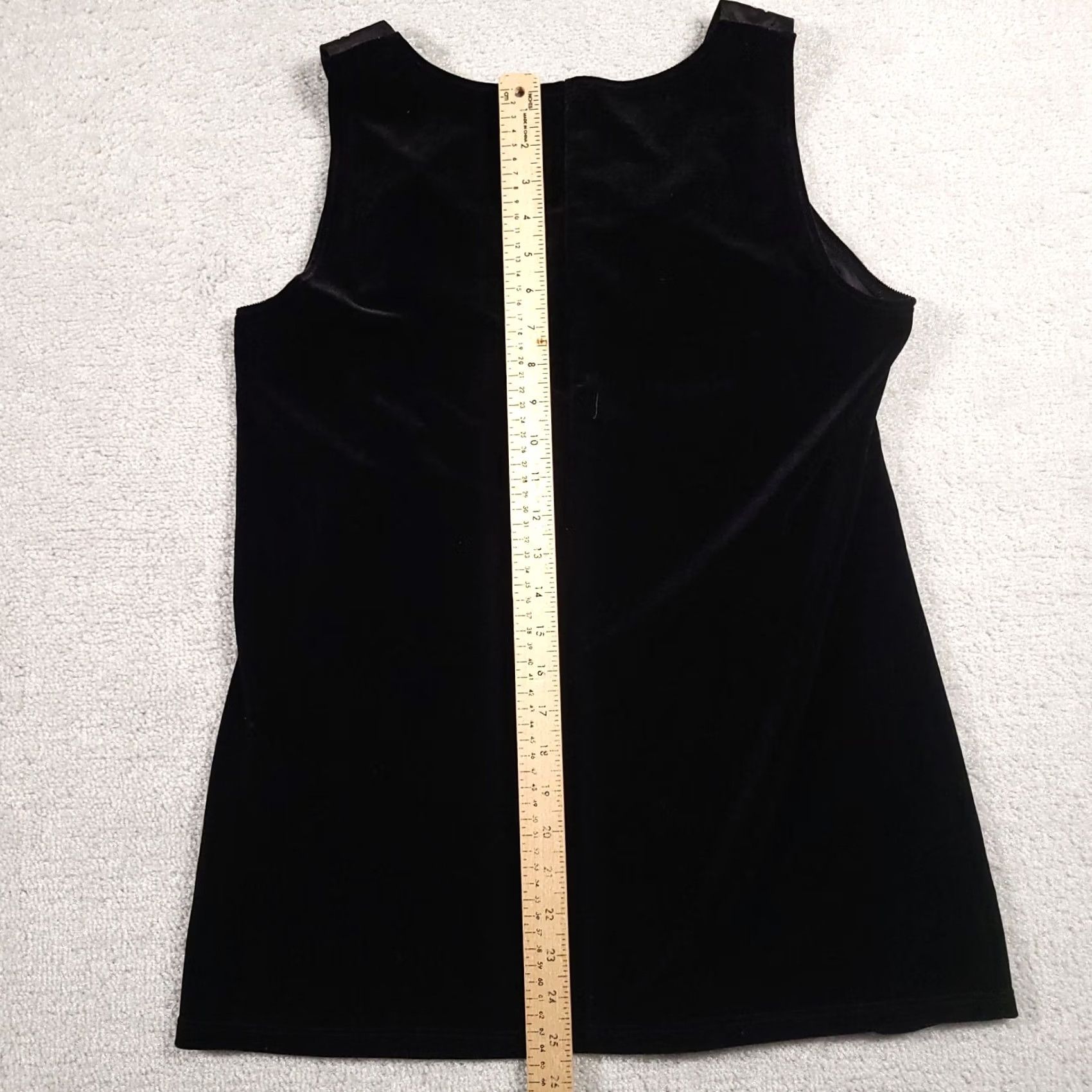 Velour VINTAGE Susan Lawrence Embellished Sleeveless Shirt Women's Medium Black Velour USA Tank Top Rhinestone Velour N/A Size M / US 6-8 / IT 42-44 - 6 Thumbnail