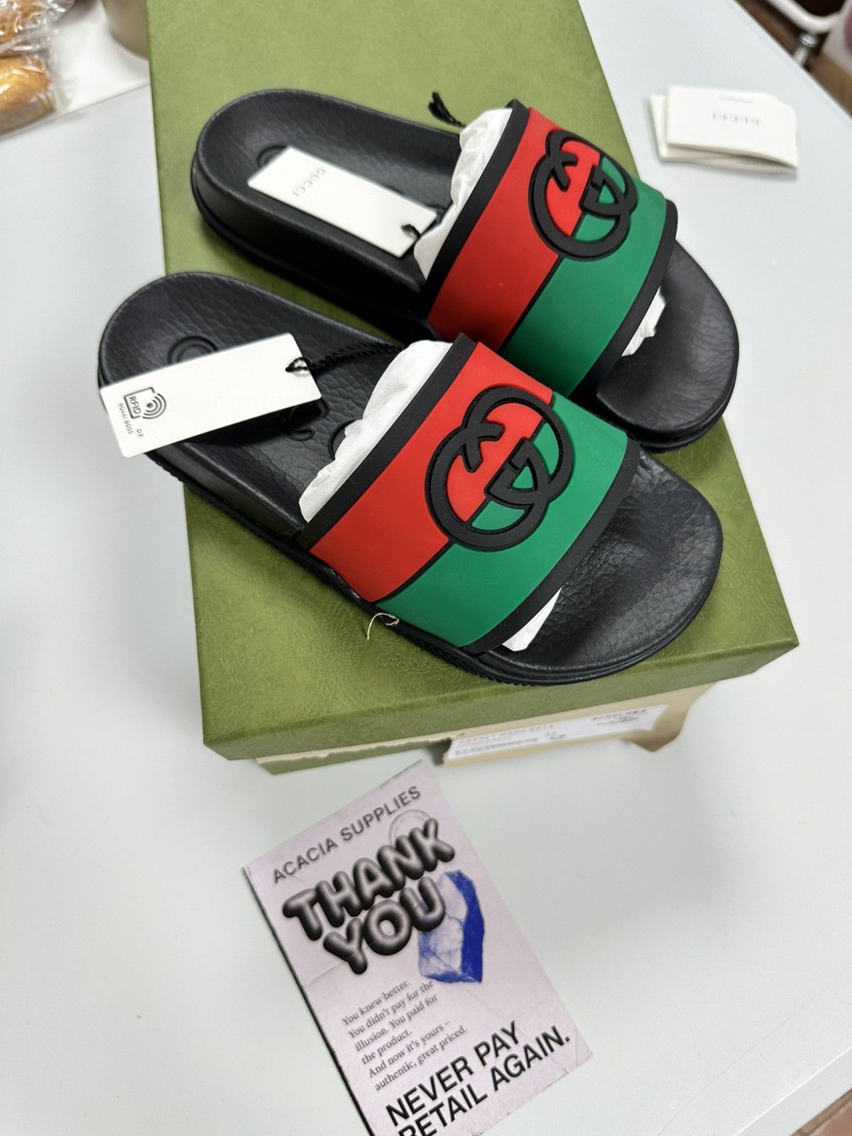 Gucci 'Gucci Rosso Ancora' sabots | Grailed