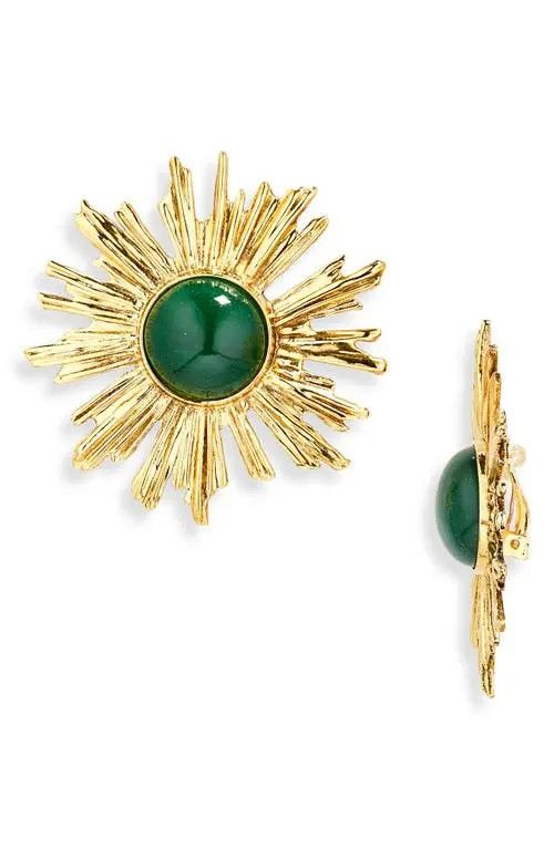 Saint Laurent Paris o1b1hav110325 759649 Size: OS / Sunburst Earrings Jade Metal Size ONE SIZE - 1 Thumbnail
