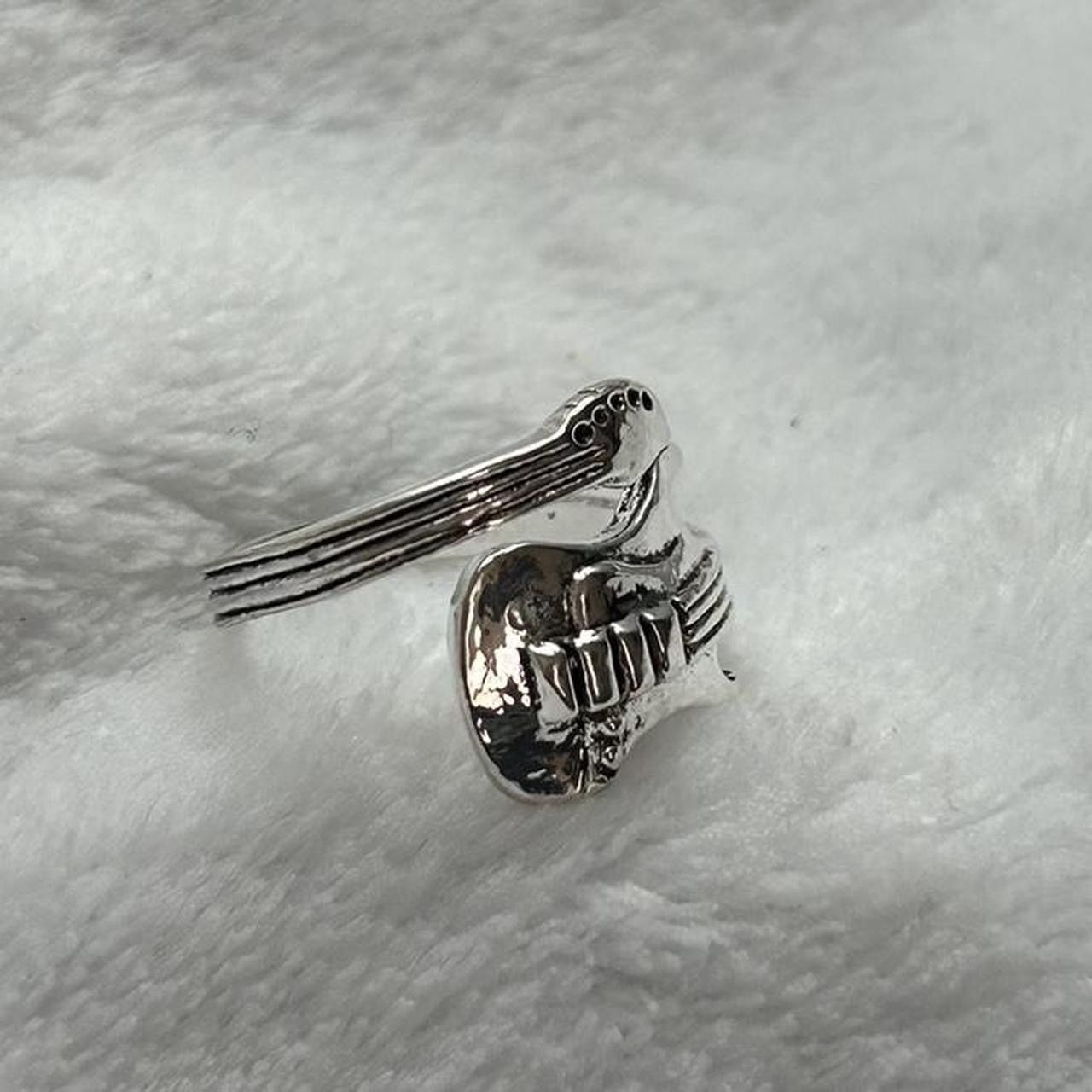 Jewelry Silver Cool Open Ring, Rock Music Guitar Ring -RGN Size ONE SIZE - 6 Thumbnail
