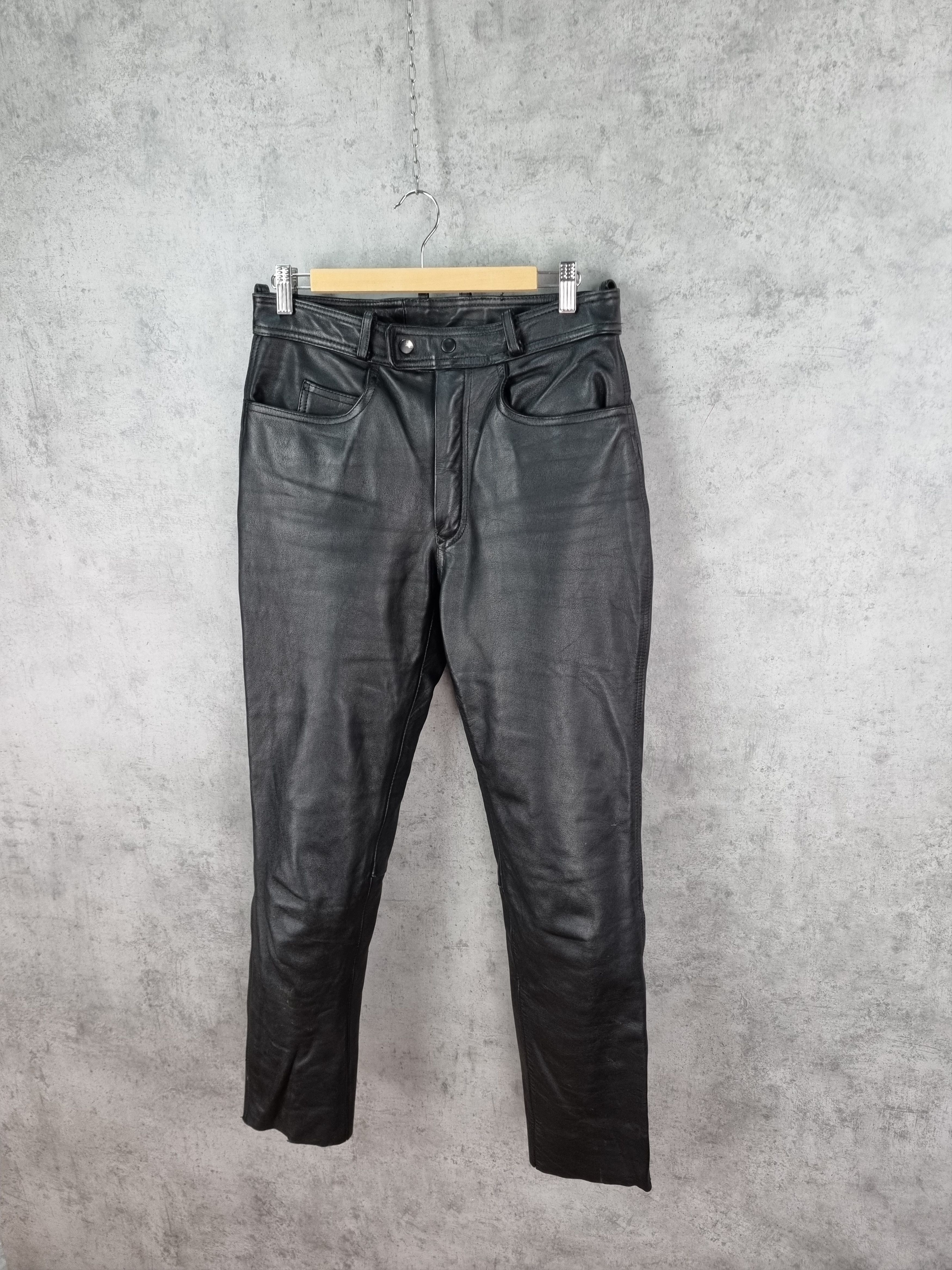 Genuine Leather × Vintage High Waist Leather Retro Pants. Size US 34 / EU 50 - 12 Thumbnail