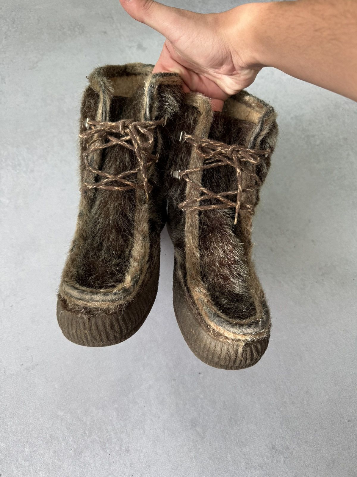 Japanese Brand Vintage Avant-garde Y2k Fur Faux Brown Yeti Boots Size US 8 / IT 38 - 5 Thumbnail