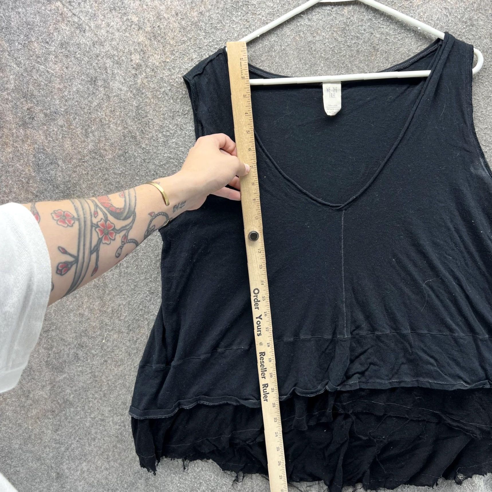 Free People Free People Tank Top Womens Small Black V Neck Layered Asym Hem Hi Low Tunic Top Size S / US 4 / IT 40 - 5 Thumbnail
