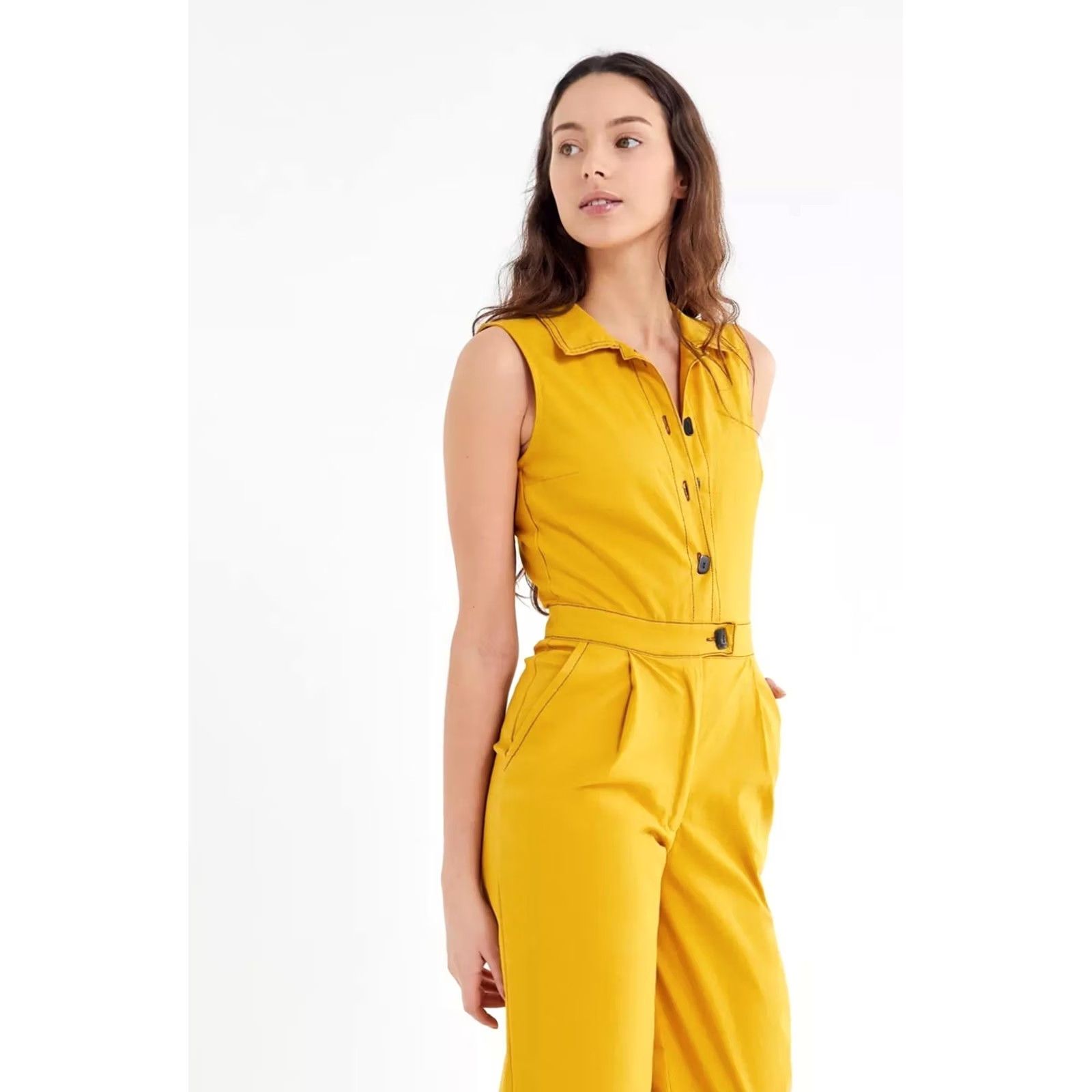Urban Outfitters Urban Outfitters Tach Silene Sleeveless Jumpsuit Women’s Size Small Color Yellow Size 28" / US 6 / IT 42 - 2 Thumbnail