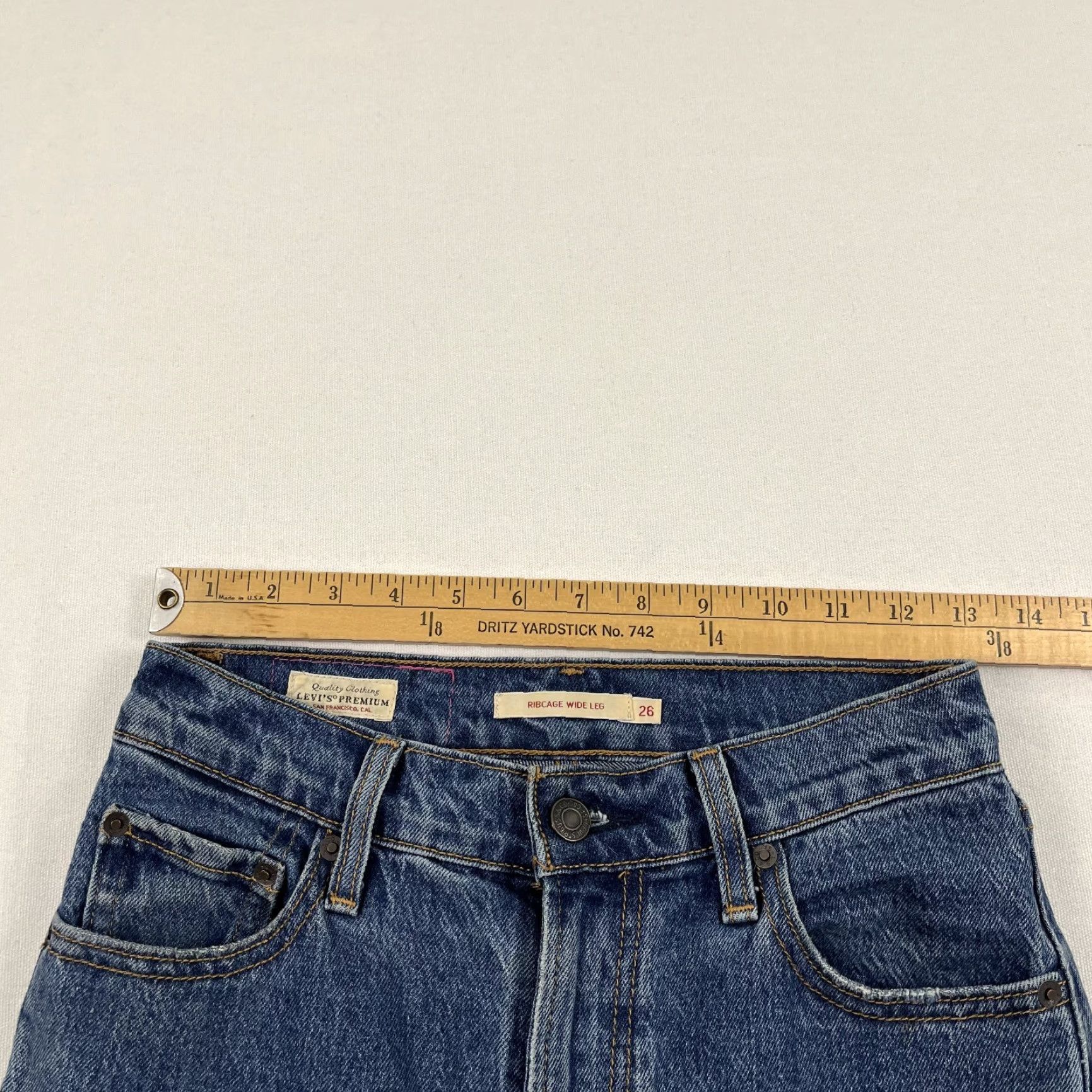 Levi's Levi's Ribcage Wide-Leg Jeans Size 26 W26 L28 Blue Denim Embroidered Skate Y2K Womens Size 26" / US 2 / IT 38 - 6 Thumbnail