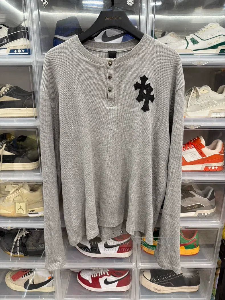 Chrome Hearts CHROME HEARTS Size XL Black cross patch Henry collar gray w Size US XL / EU 56 / 4 - 1 Thumbnail