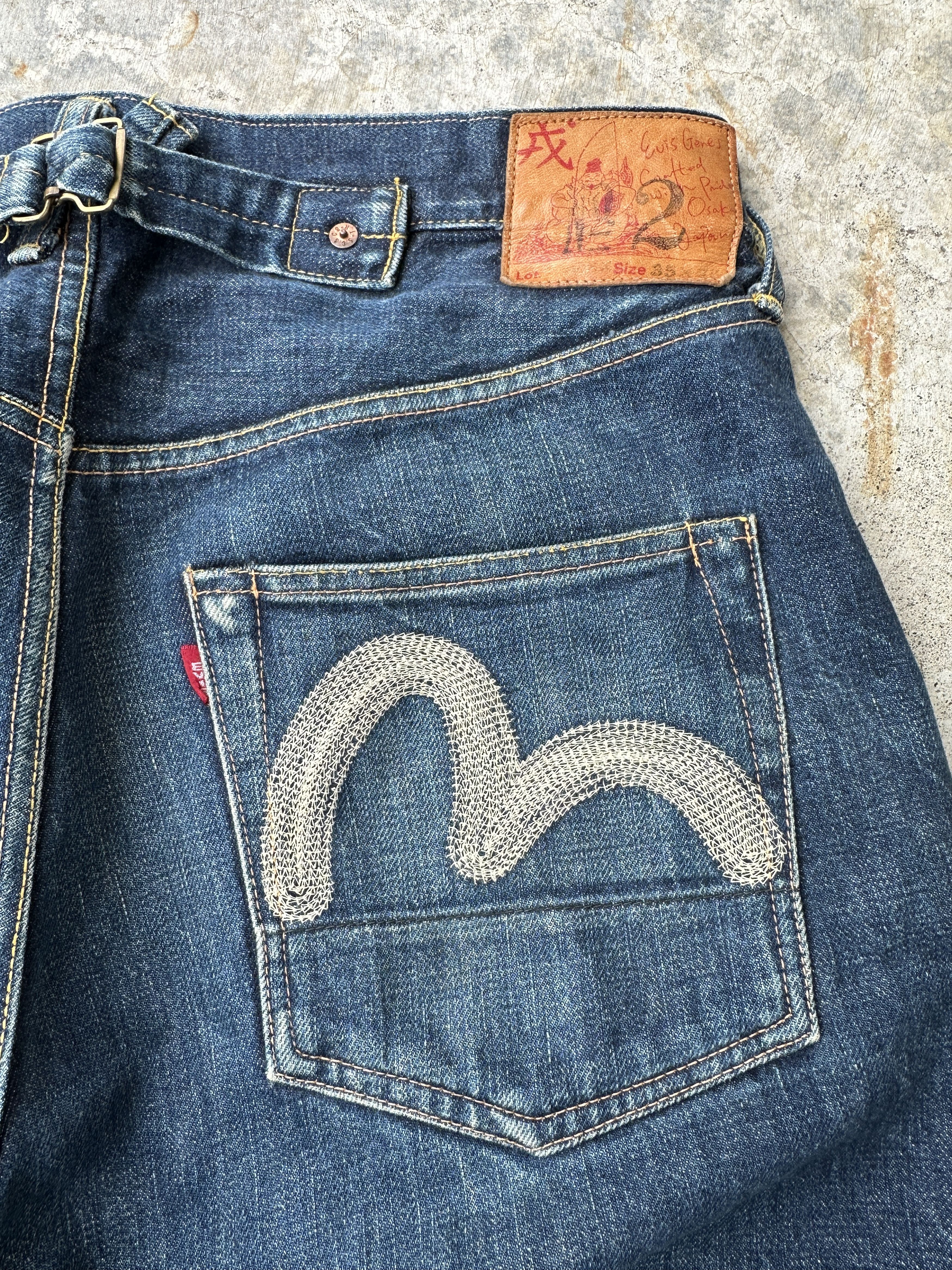 Evisu Buckle Back No2 2000s Selvedge seagulls back cinch denim 501 Size US 35 - 11 Thumbnail