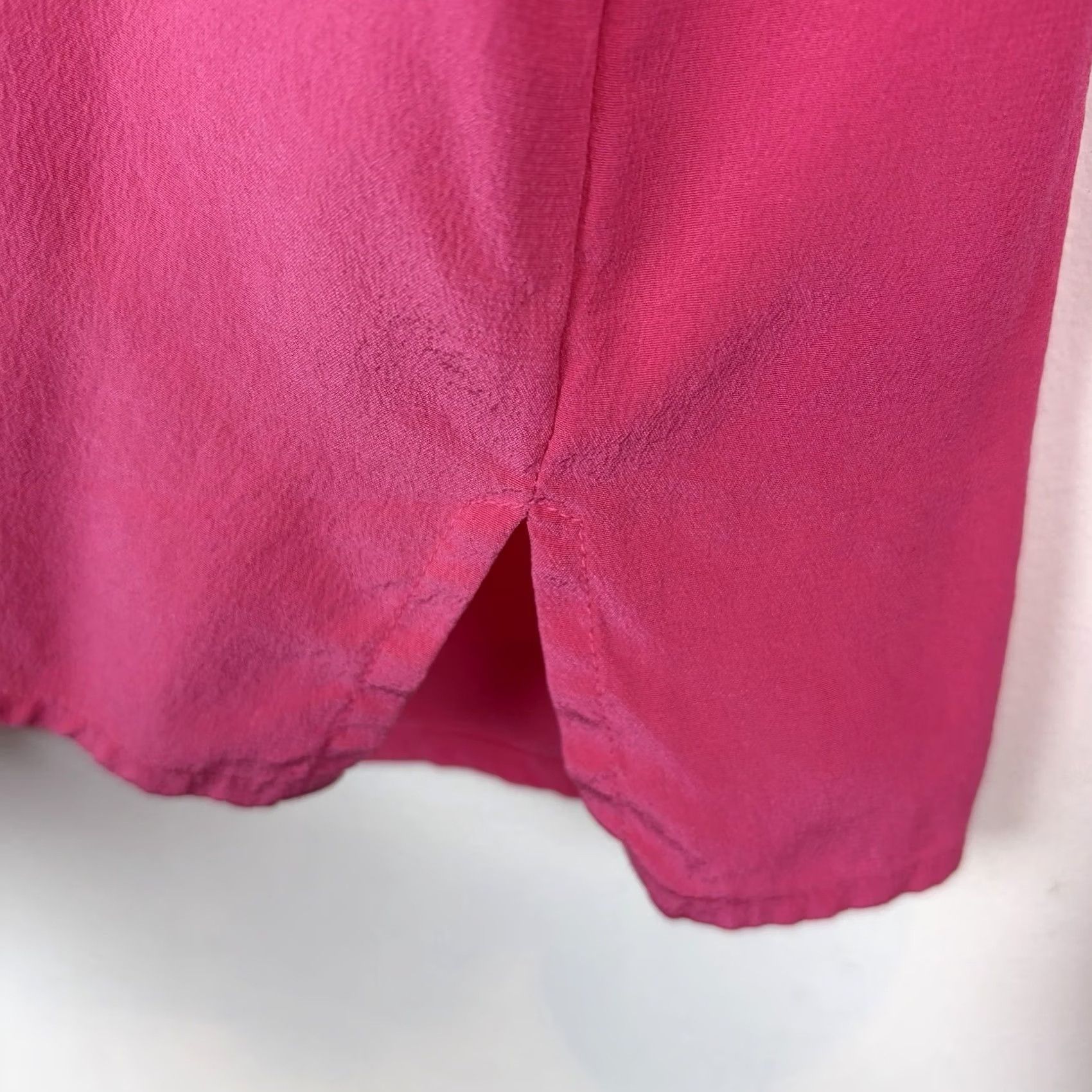 Worthington Worthington Womens Medium Silk Blouse Shirt Long Sleeve Collared Button Down Pink Velvet Luxe Career Workwear Size M / US 6-8 / IT 42-44 - 6 Thumbnail