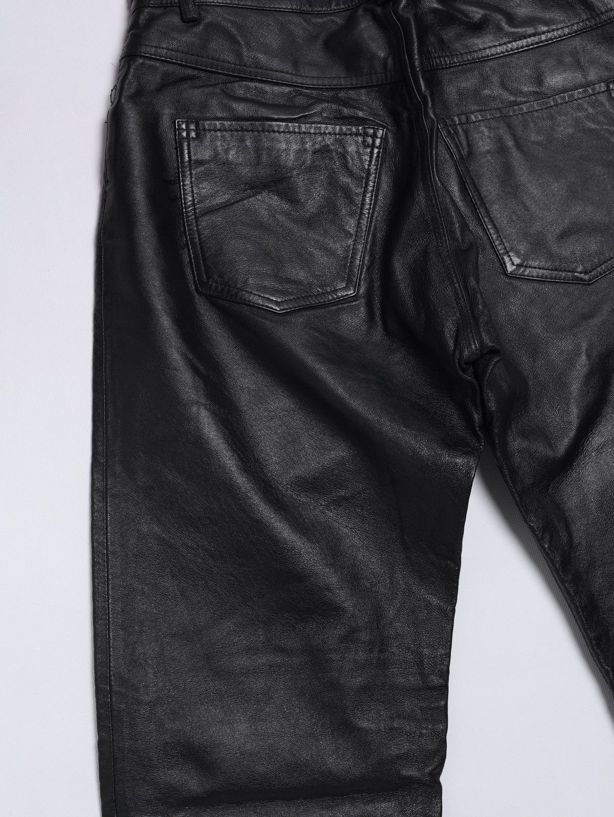 Genuine Leather Vintage Biker Leather Pants ykk Gore Size US 33 - 13 Thumbnail