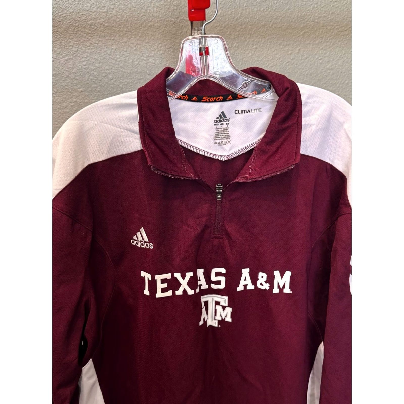 Adidas Adidas Zip SWEATER Large L Mens Shirt Sharp Texas A&M Swater Size US L / EU 52-54 / 3 - 2 Thumbnail