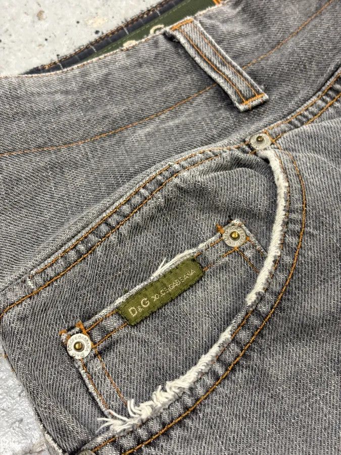 Dolce & Gabbana AW2004 Dolce & Gabbana Grey Asymmetrical Cargo Denim Jeans Size US 32 / EU 48 - 10 Thumbnail
