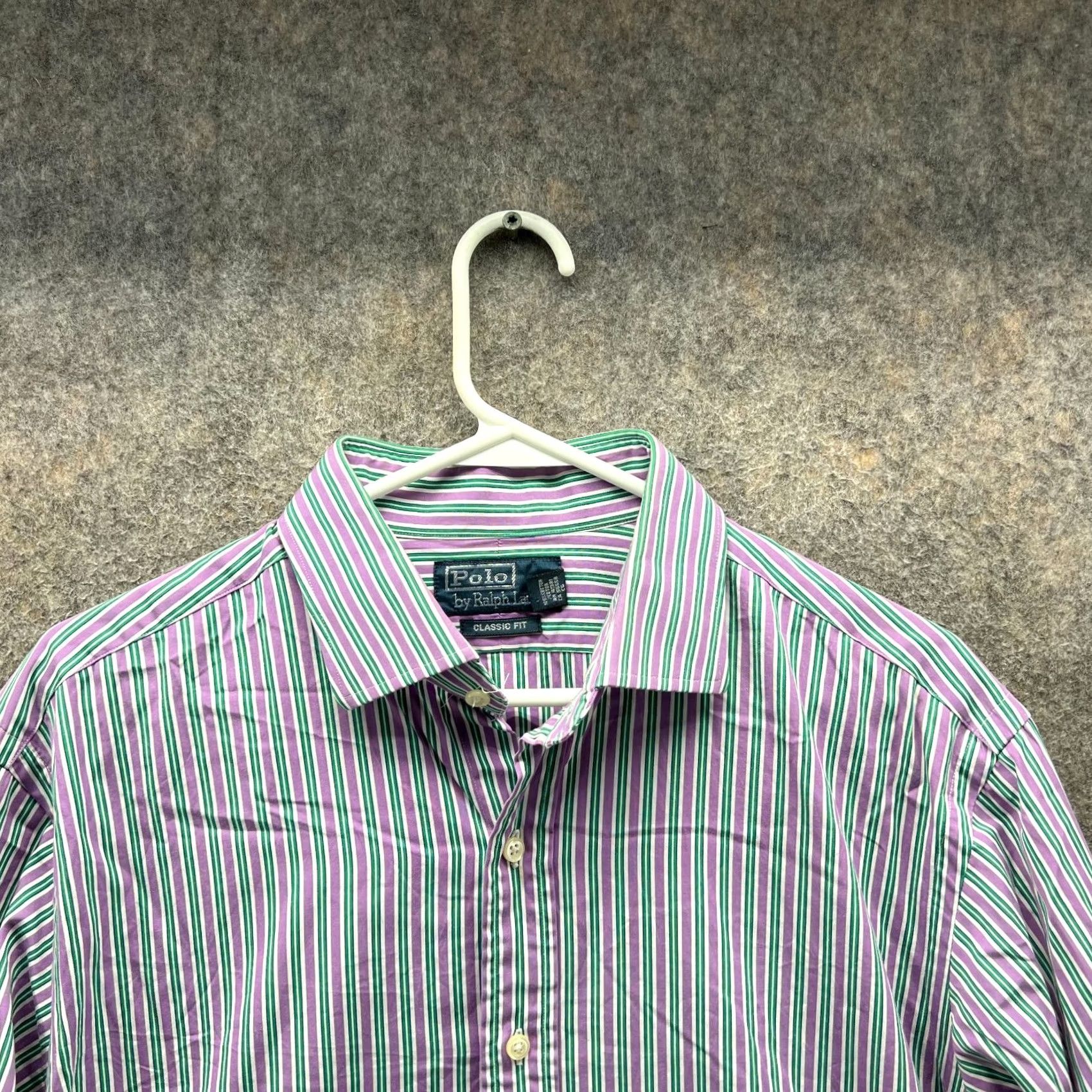 Polo Ralph Lauren VINTAGE Polo Ralph Lauren Shirt Mens 16.5 36/37 Purple Stripes Button-Down Classic Shirt Size US XL / EU 56 / 4 - 6 Thumbnail