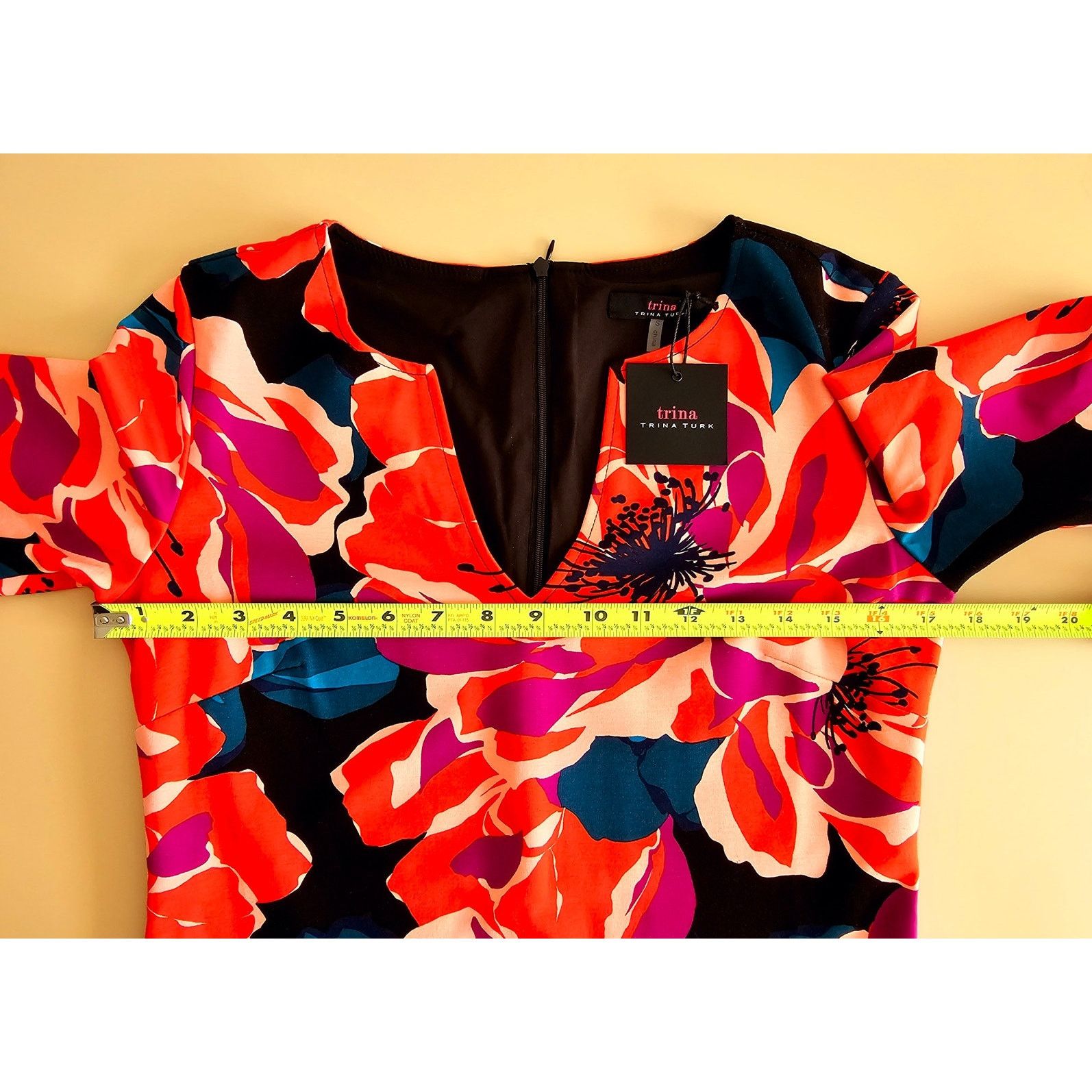 Trina Turk NWT Trina Turk Pali Bell Sleeve Ponte Floral Mini Dress S Size S / US 4 / IT 40 - 5 Thumbnail