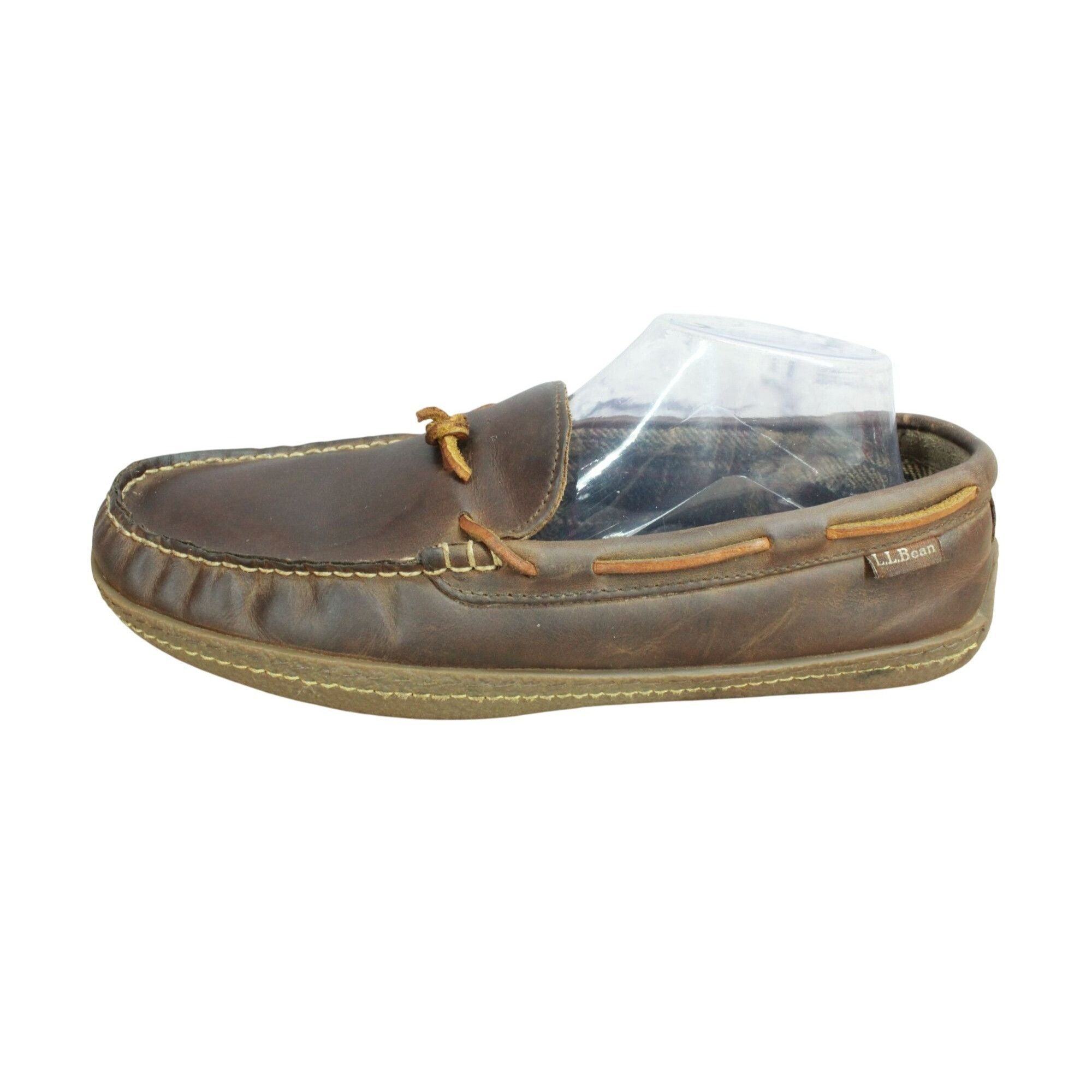 L.L. Bean LL Bean Brown Leather Flannel Lined Handsewn Slippers Size US 10 / EU 43 - 1 Thumbnail