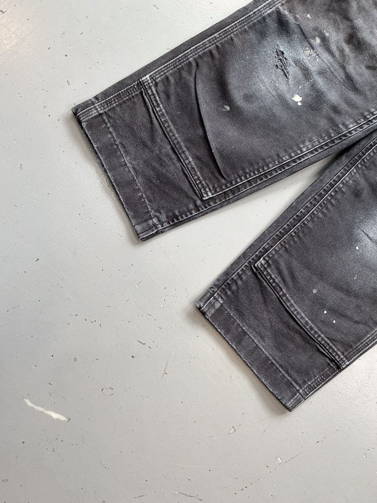Carhartt × Vintage Vintage Carhartt b01BLK distressed painted double knee denim Size US 32 / EU 48 - 4 Thumbnail