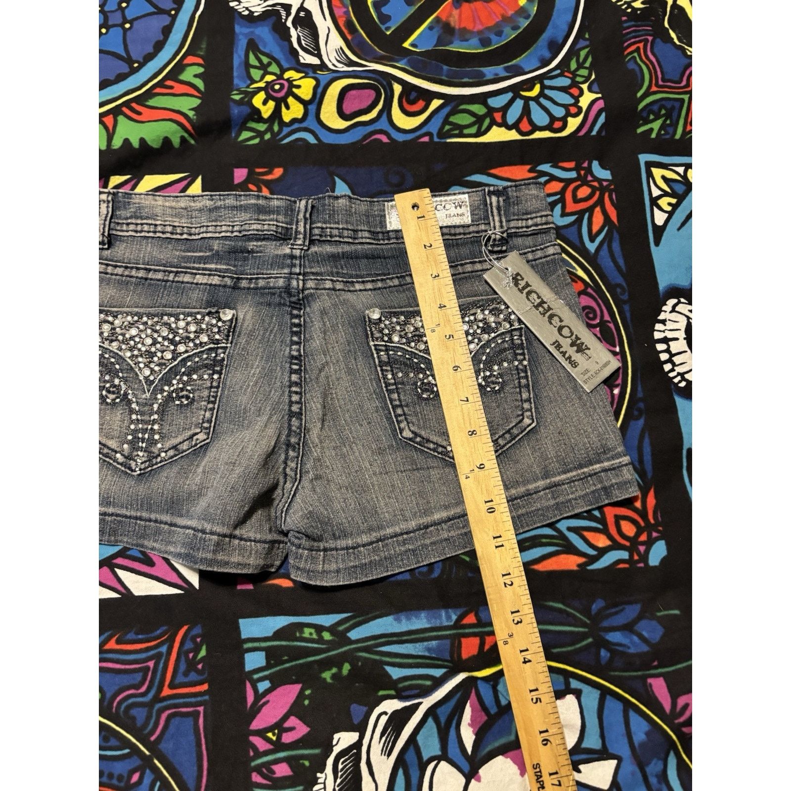 Vintage ladies shorts rich cow jeans 9 Mariah Brittney 2000s Y2k Size 32" / US 10 / IT 46 - 2 Thumbnail
