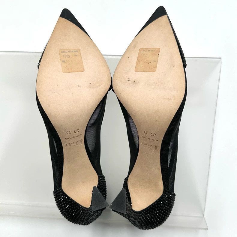Dior Dior Black High Heels with Rhinestones-2505 Size US 5 / IT 35 - 6 Thumbnail