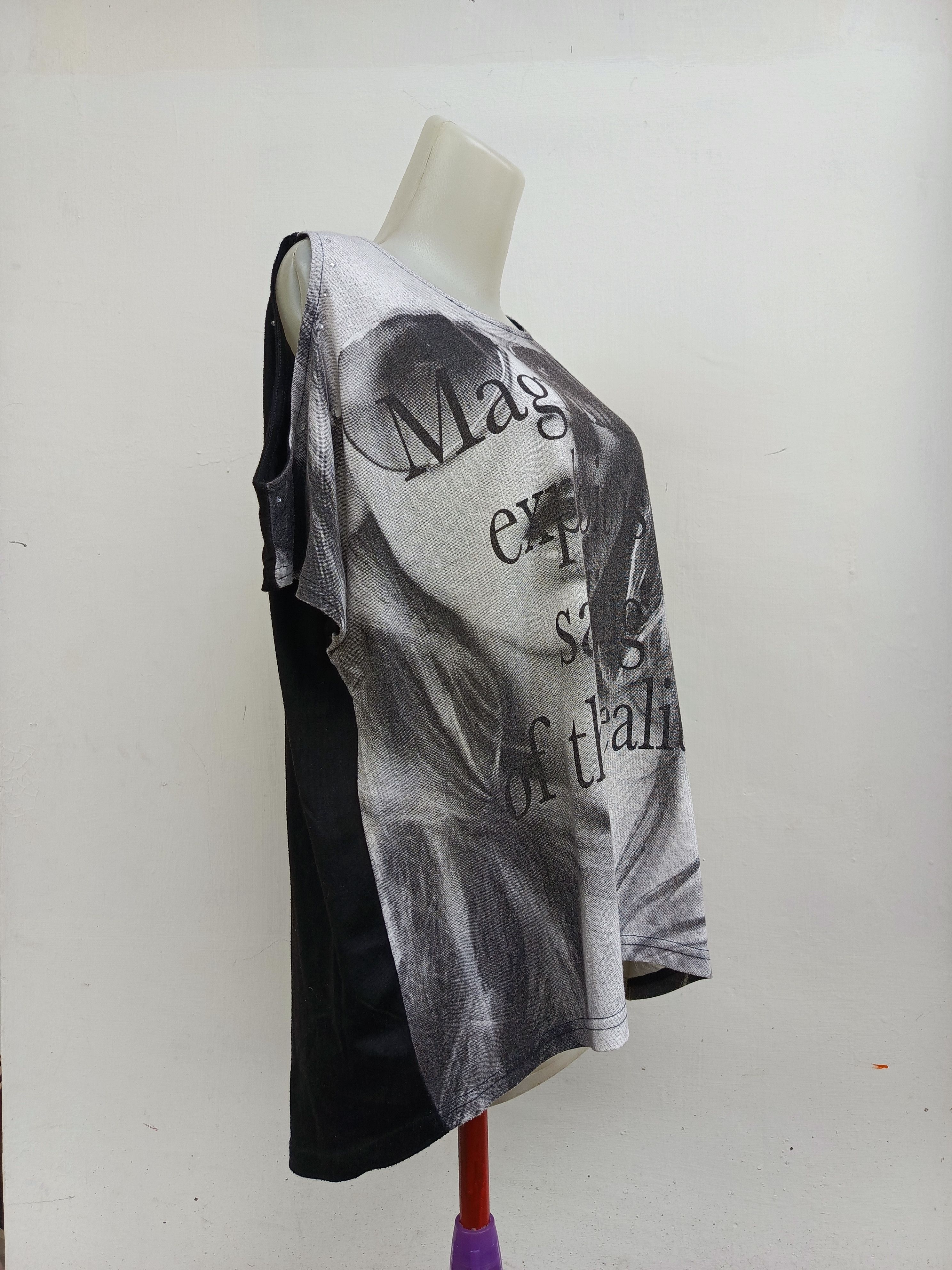 Japanese Brand Galyge Japan Avant-Garde Graphic Tee – Streetwear Size L / US 10 / IT 46 - 3 Thumbnail