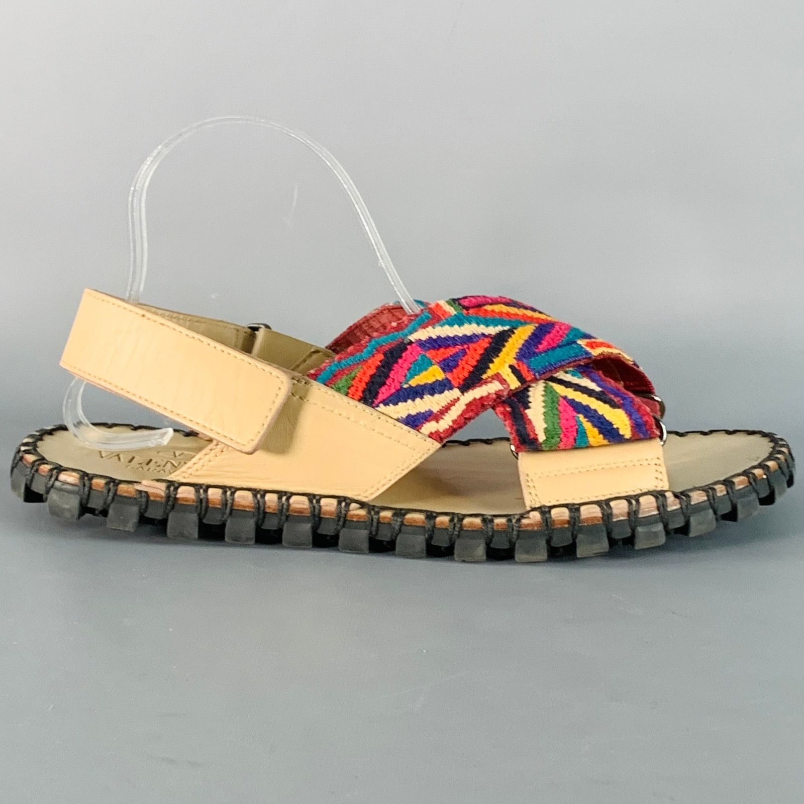 Valentino VALENTINO GARAVANI Multi Color Embroidery Leather Sandals Size US 10.5 / EU 43-44 - 2 Thumbnail