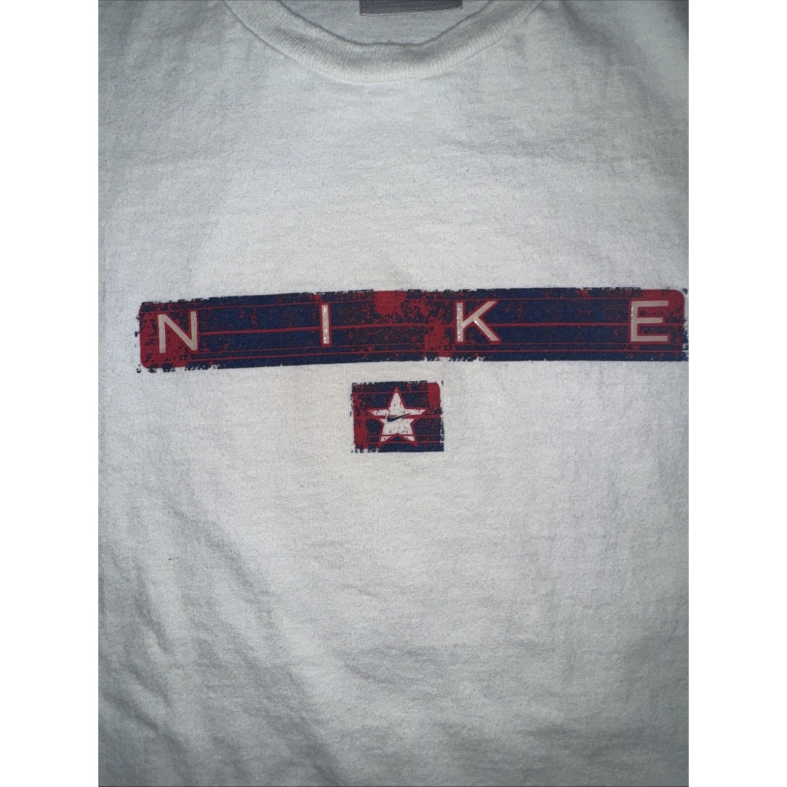 Nike × Vintage Vintage Nike Silver Tag Box Logo Graphic T-Shirt White LUSA Size US L / EU 52-54 / 3 - 2 Thumbnail