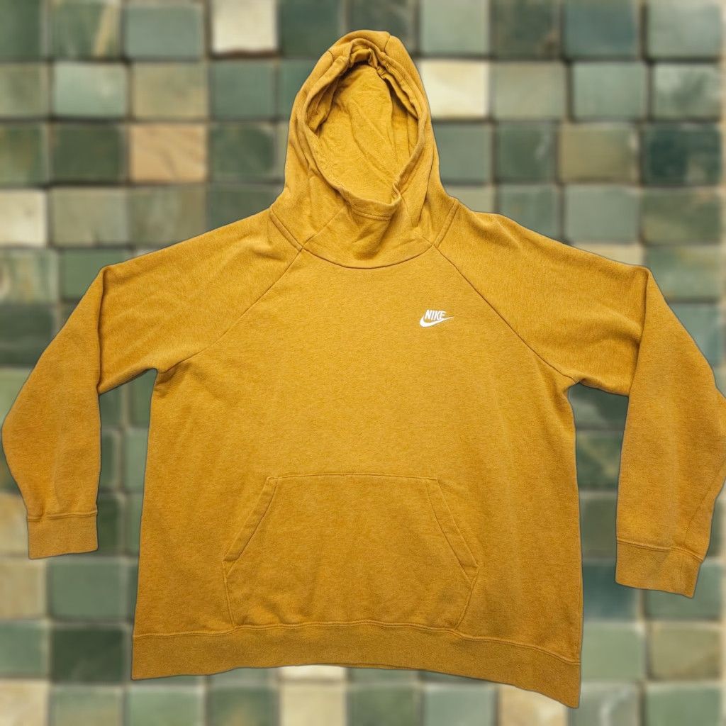 Nike Nike Sportswear Essential Funnel Neck Hoodie Mens XL Yellow Pullover Swoosh Size US XL / EU 56 / 4 - 1 Thumbnail