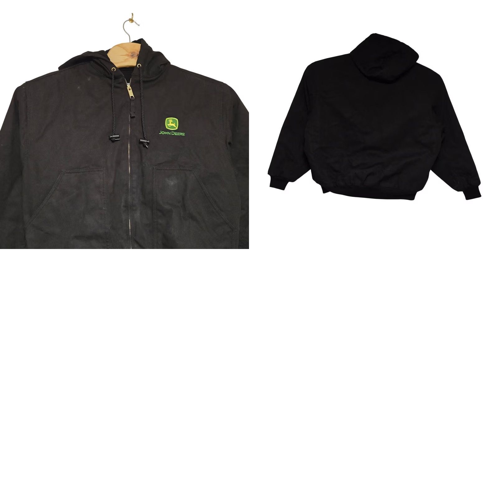Walls VINTAGE John Deere Walls Workwear Insulated Duck Hooded Jacket Mens Large Black Size US L / EU 52-54 / 3 - 8 Thumbnail