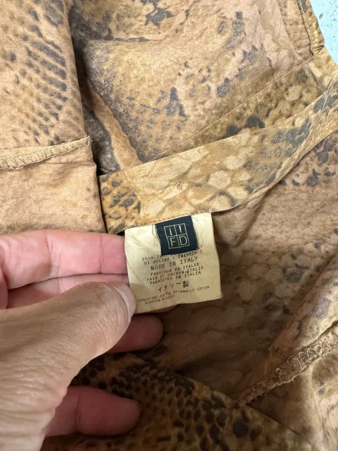 Designer × Roberto Cavalli × Vintage 2000s Cavalli Bronze Snake Print Shirt Size S / US 4 / IT 40 - 7 Thumbnail