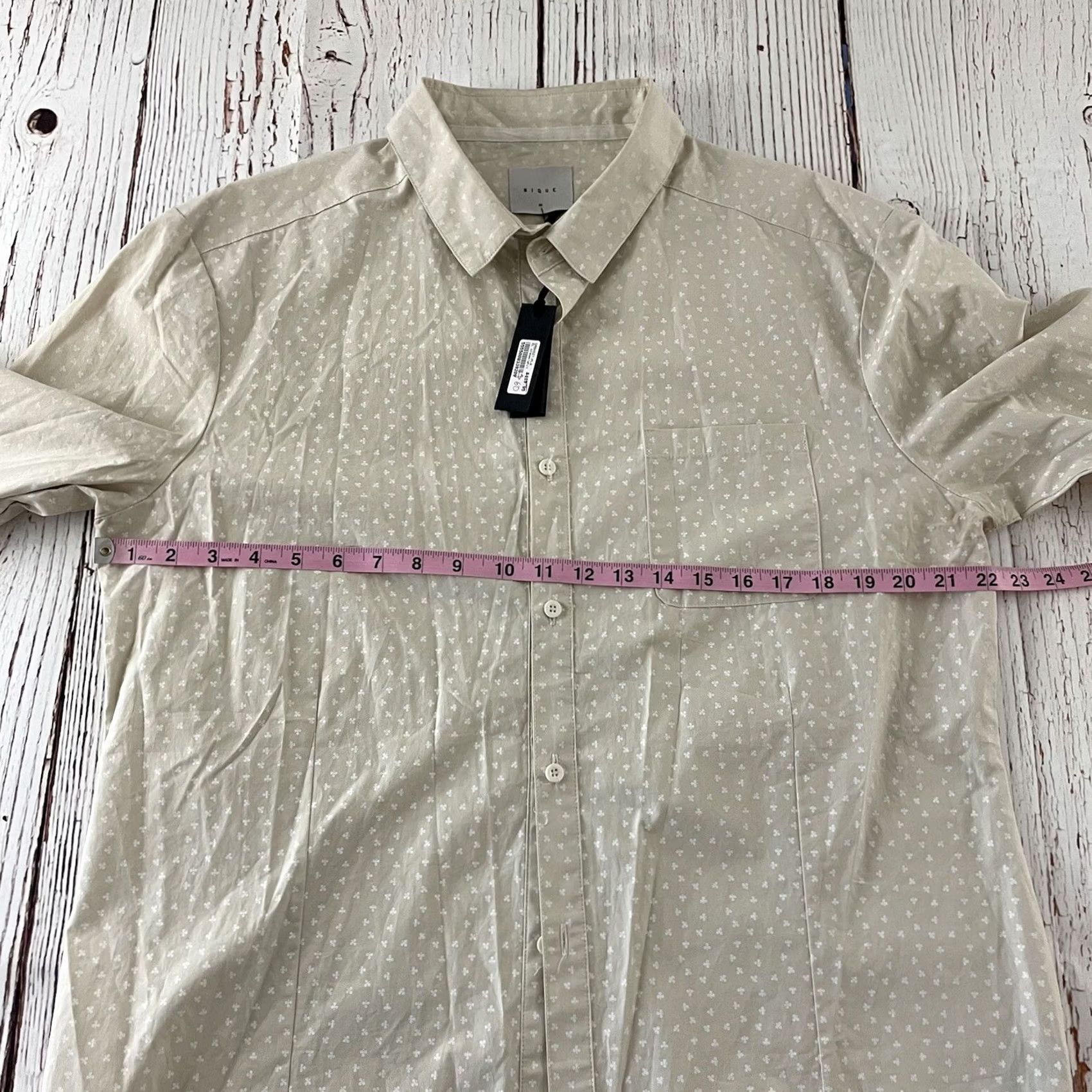 Nique Nique Beige Button-Up Long Sleeve Shirt XL Regular Cotton Men's Size US XL / EU 56 / 4 - 6 Thumbnail