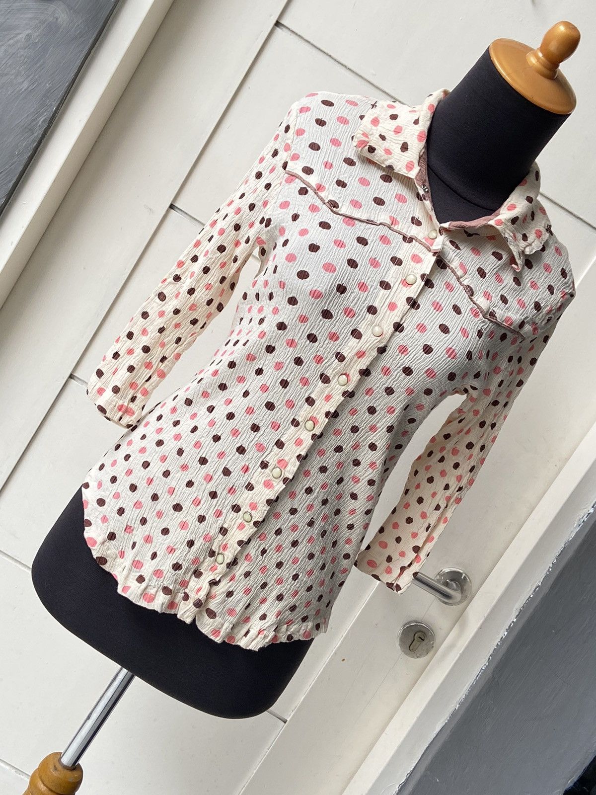 Issey Miyake × Tsumori Chisato TSUMORI CHISATO Polkadot Wrinkle Shirt Size XXS / US 00 / IT 34 - 3 Thumbnail