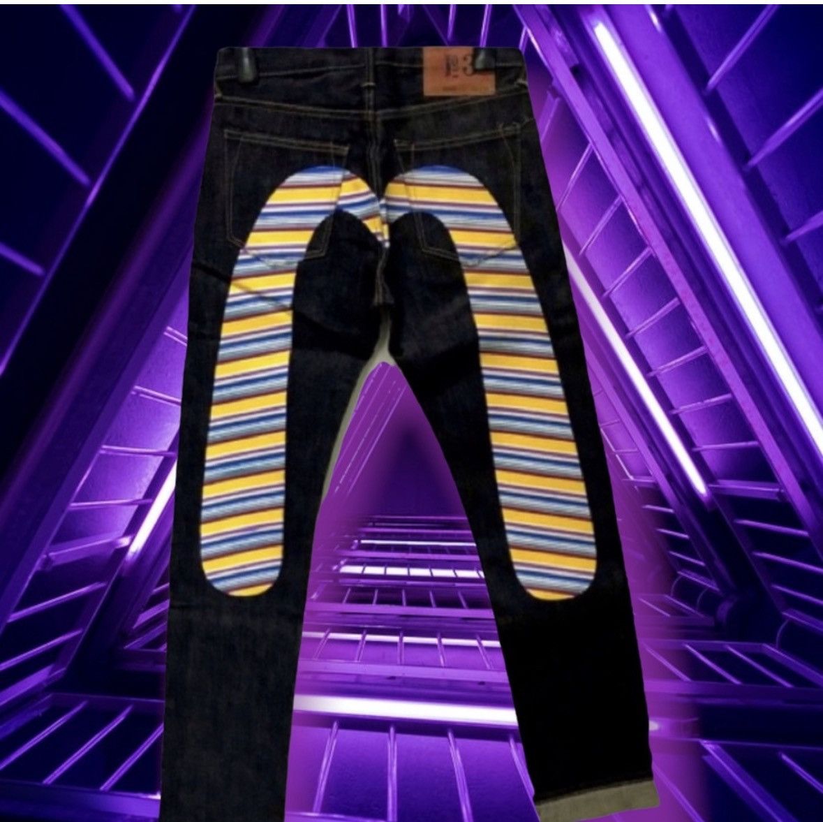 Evisu EviSu DaiCock 🪜MultiColor Selvedge Jeans 👖 Size US 31 - 1 Thumbnail