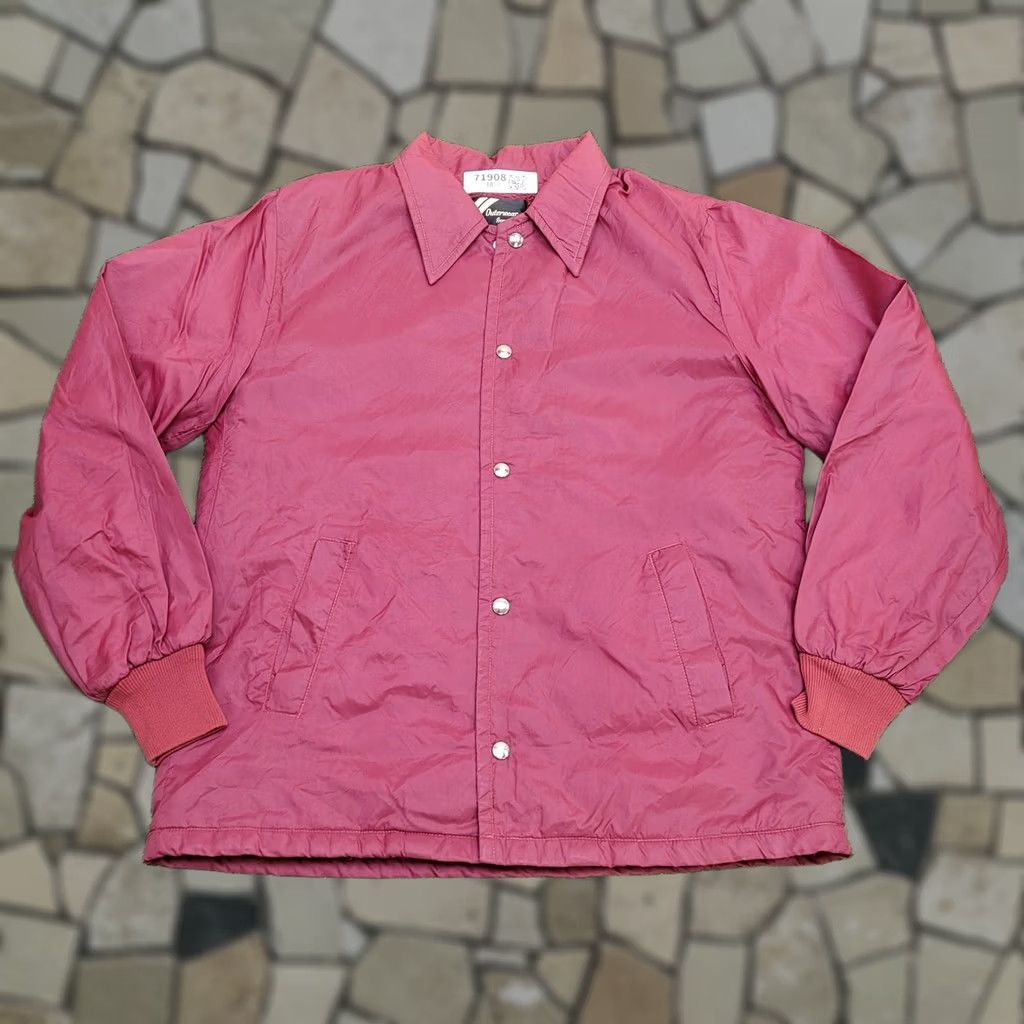 Sears VINTAGE MOD Jacket Medium 22x27 Sherpa-Lined Jacket Red Mens 70s Retro 70s Style Classic Coat Short Length Snap Closure All Seasons Fitted Cuff Baggy Size US M / EU 48-50 / 2 - 1 Thumbnail