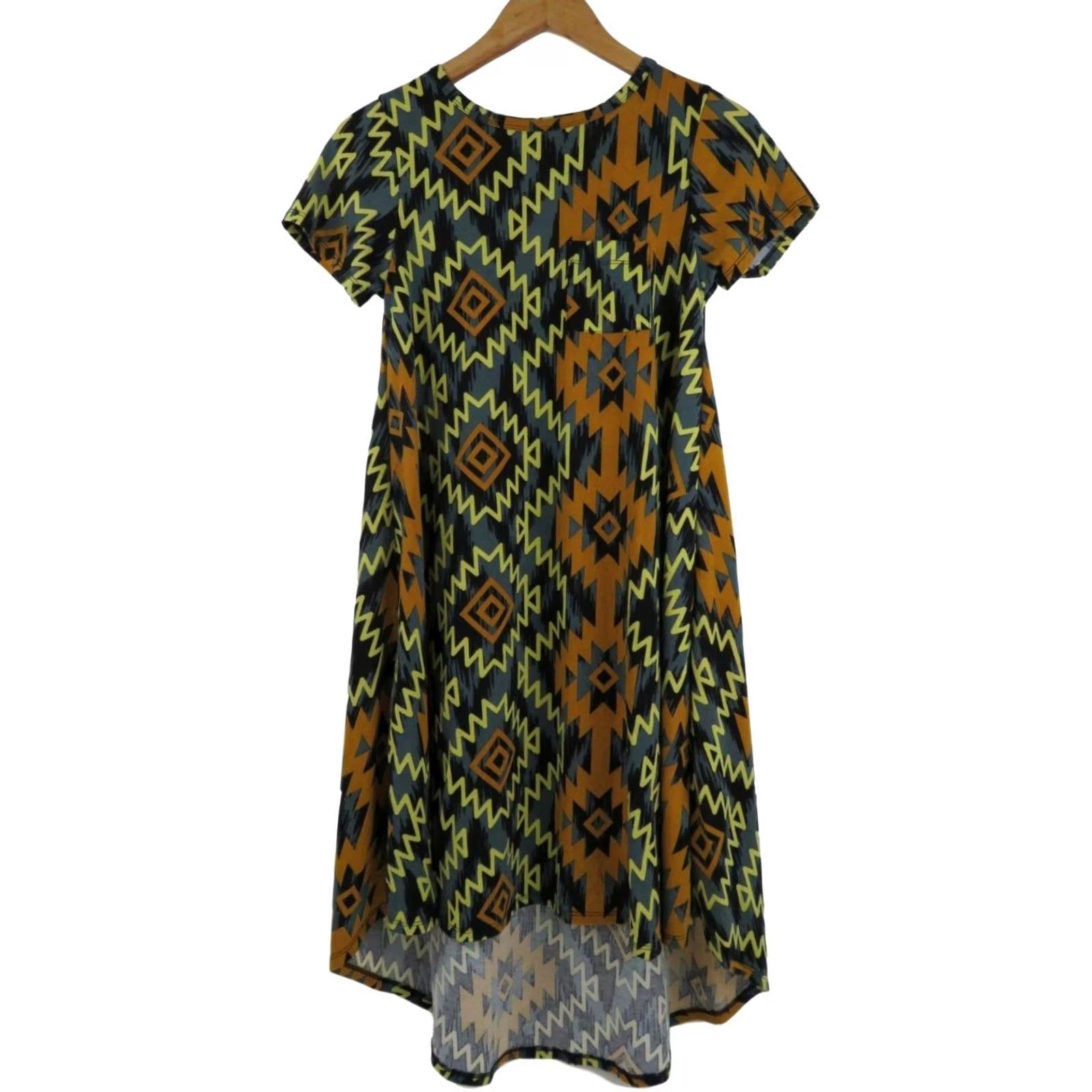 Vintage LuLaRoe Women's Carly Dress 2XS Tribal Aztec Unicorn Swing Stretch Size XXS / US 00 / IT 34 - 2 Thumbnail