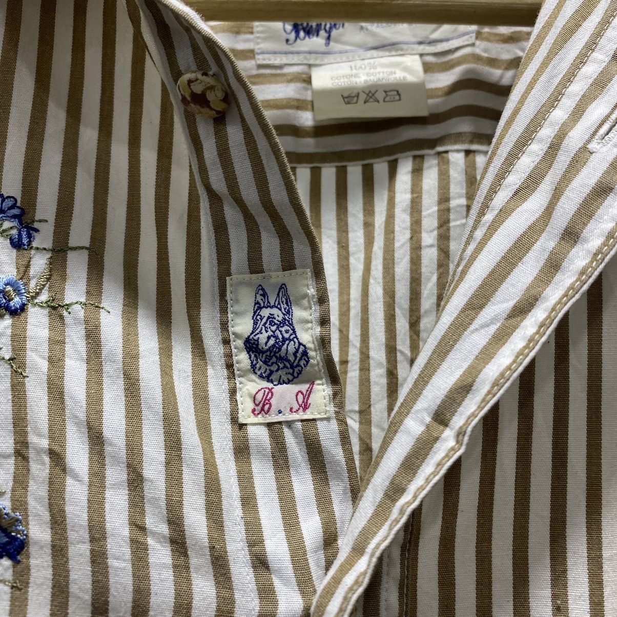 Japanese Brand × OVER THE STRiPES Sick☠️ Berger Allemond Striped Ls Shirt Size US M / EU 48-50 / 2 - 5 Thumbnail