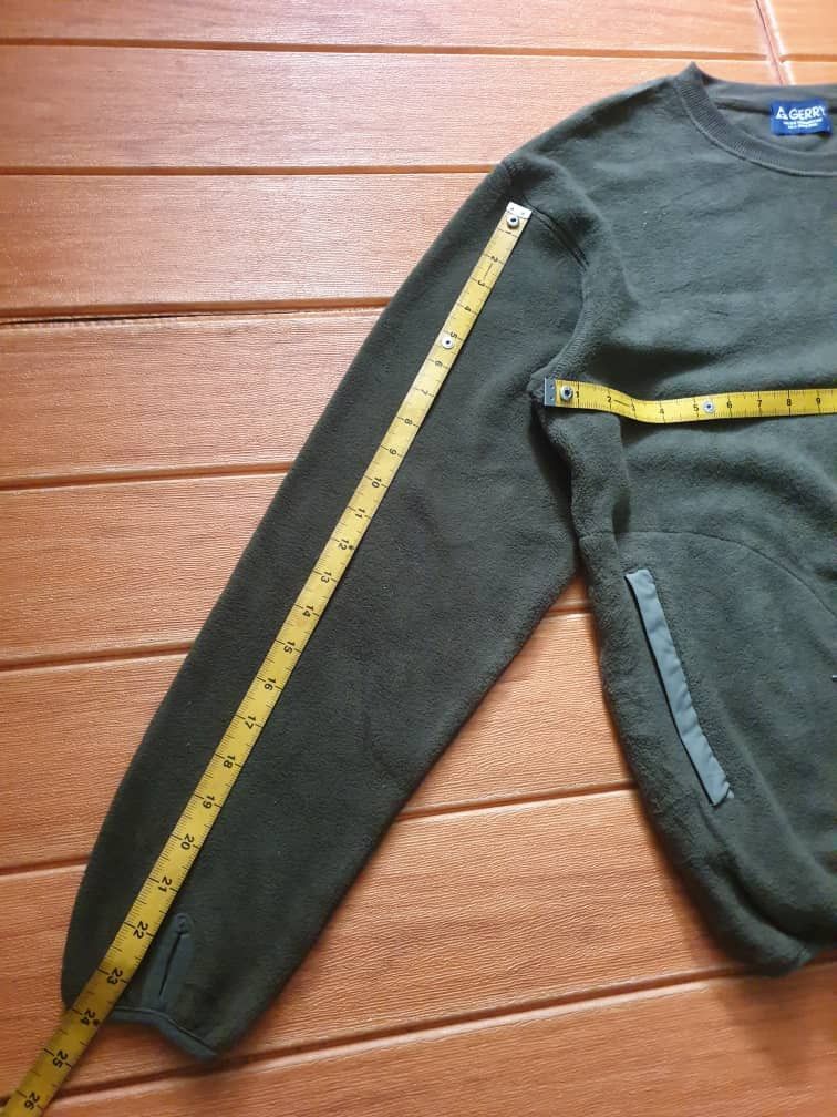 Japanese Brand Gerry green colour hiking single pocket fleece sweatshirt Size US L / EU 52-54 / 3 - 7 Thumbnail