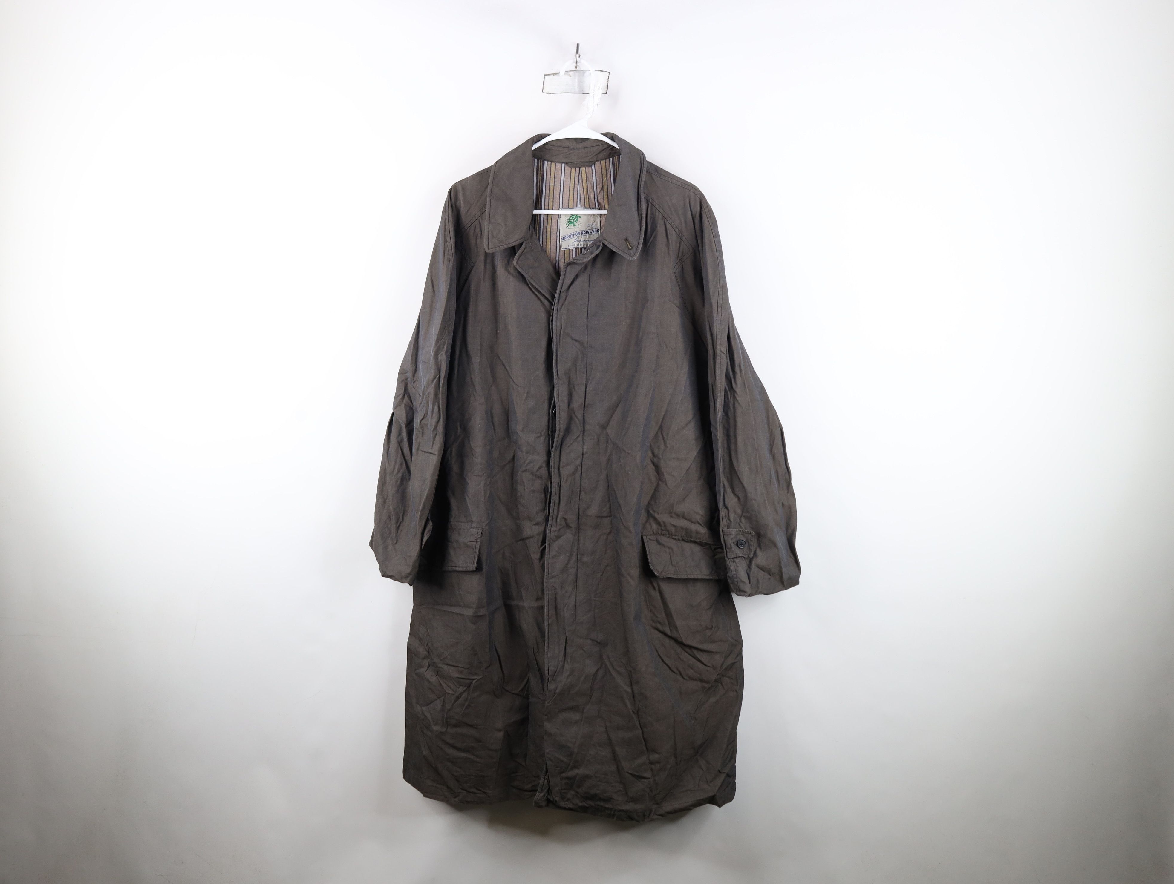Vintage Vintage 50s 60s Streetwear Trench Coat Rain Jacket Gray USA Size US XXL / EU 58 / 5 - 1 Thumbnail