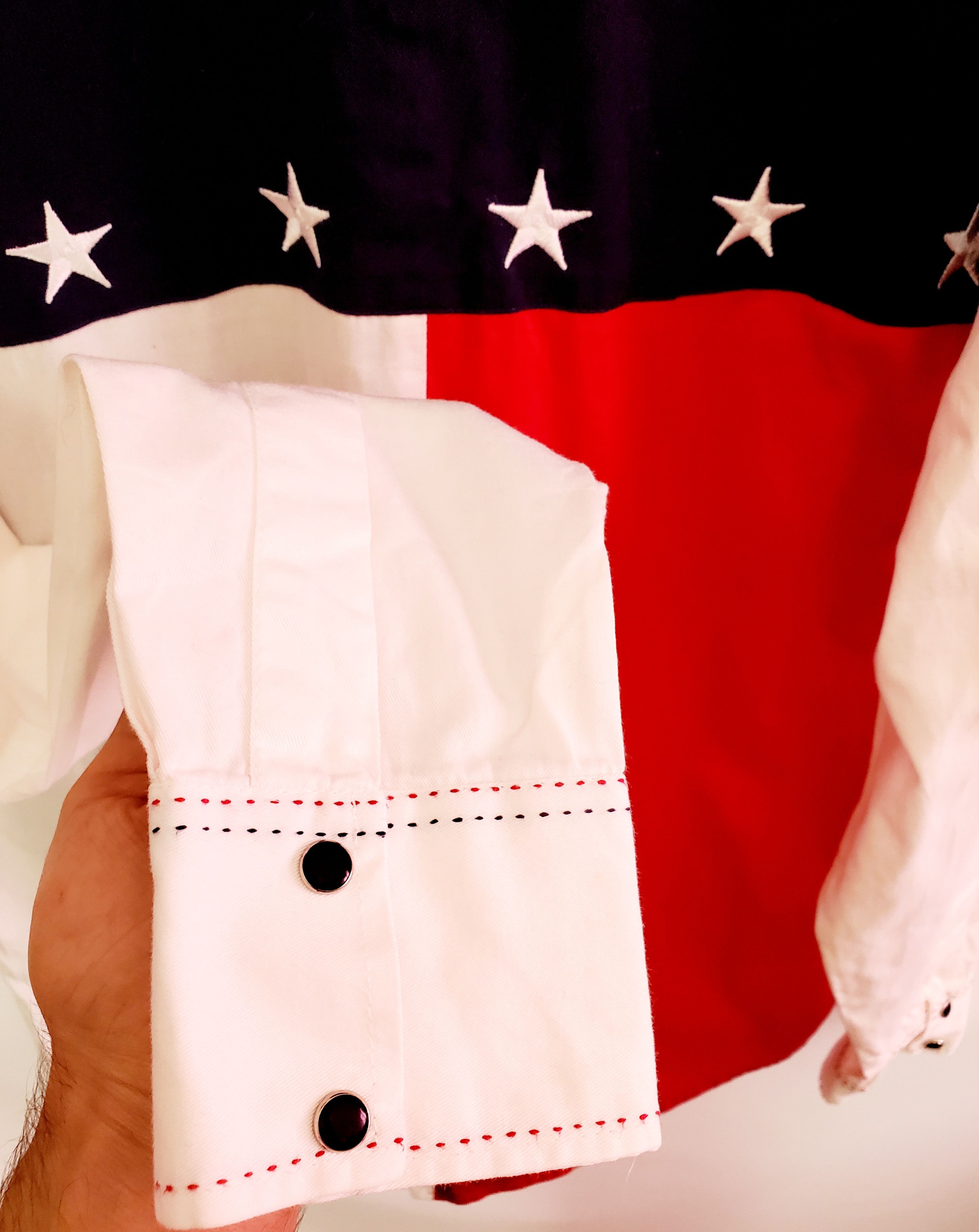Japanese Brand × Vintage Vintage 90s USA Flags Button Ups shirt ideal condition sz L Size US L / EU 52-54 / 3 - 6 Thumbnail